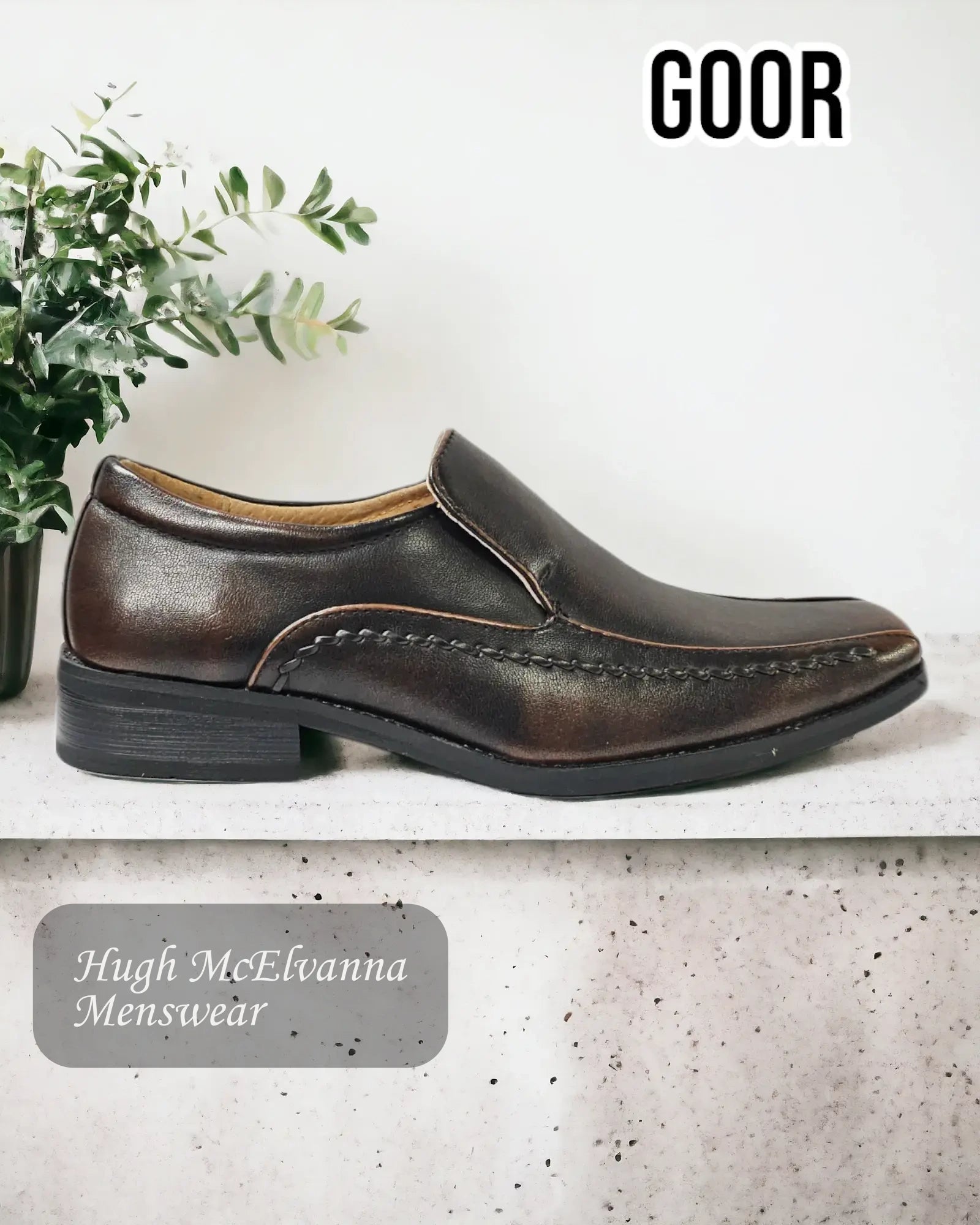 Goor 975 Brown Slip On Shoe - Hugh McElvanna Menswear 