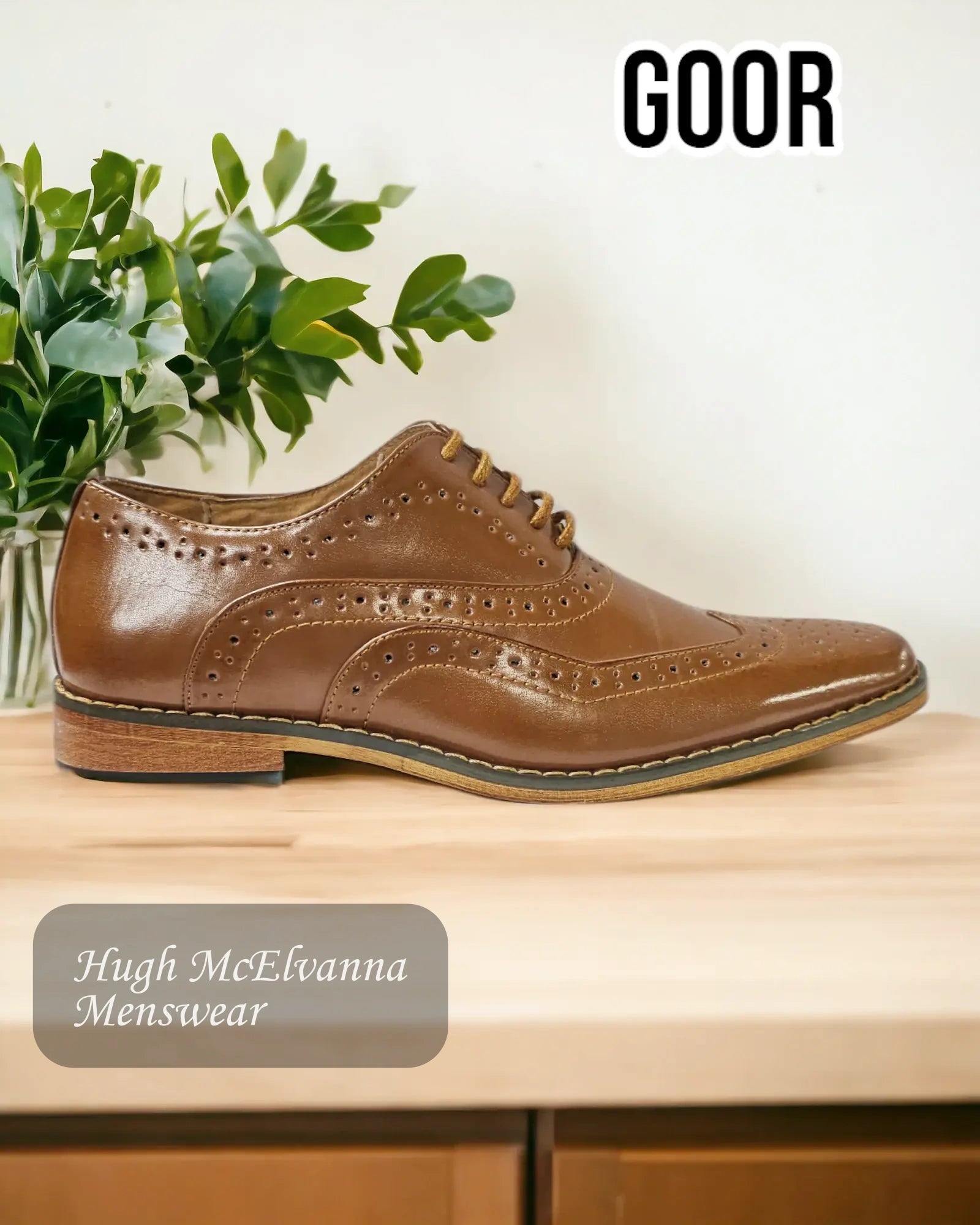 Goor 979 Boys Tan Laced Shoe - Hugh McElvanna Menswear 