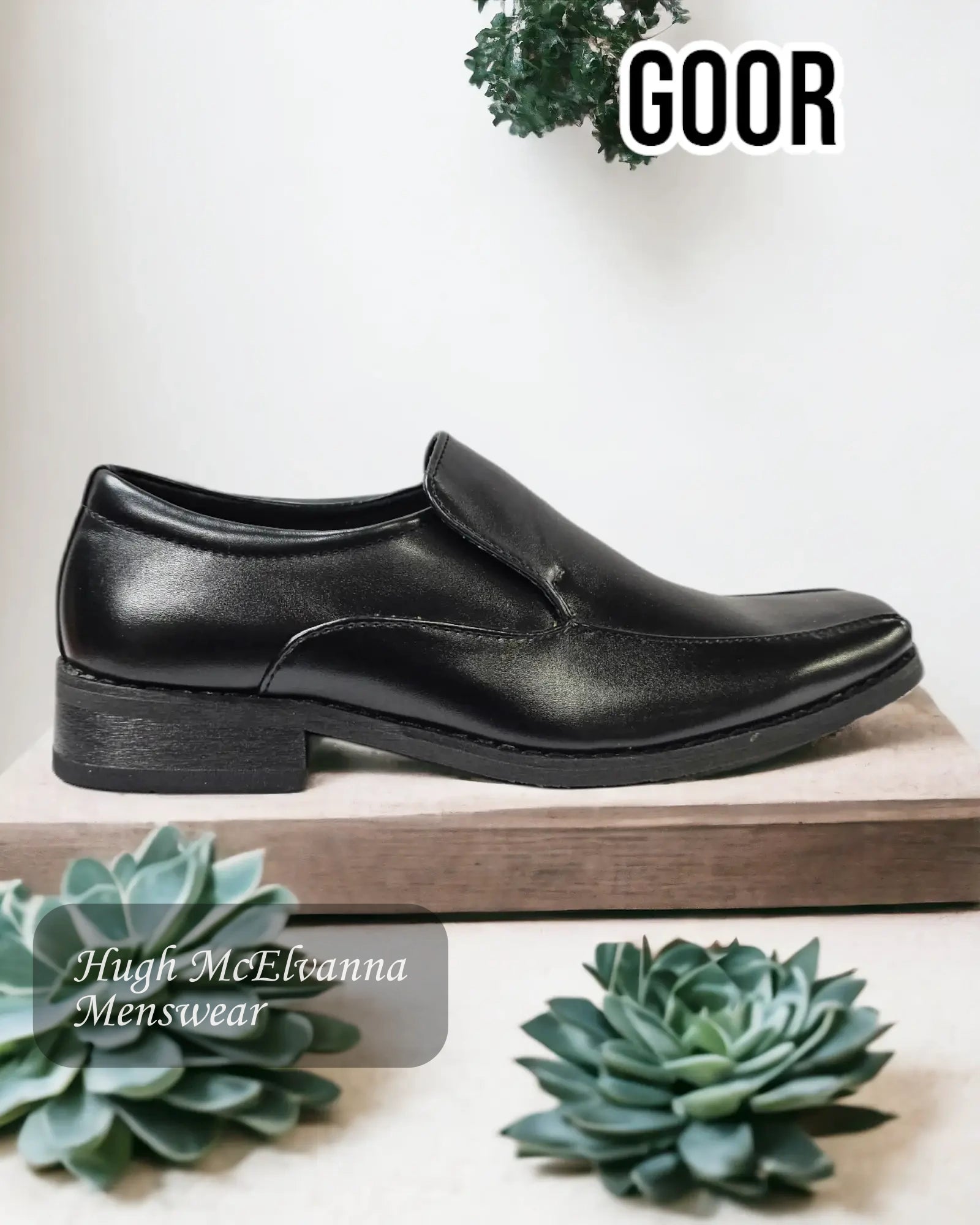 Goor 986 Boys Black Slip On Shoe - Hugh McElvanna Menswear 