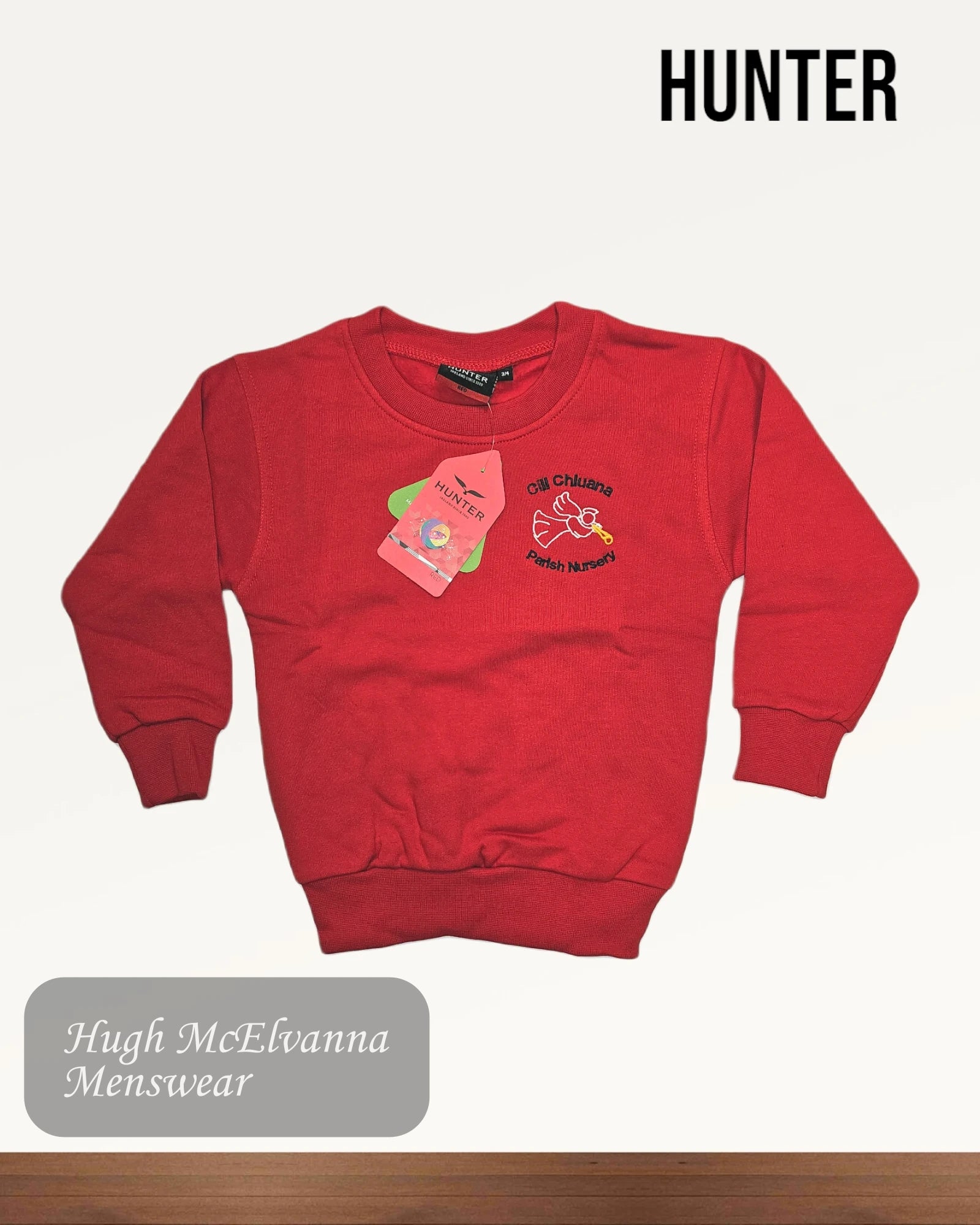 Granemore Pre School Red Sweatshirt by Hunter Style: 2601 - Hugh McElvanna Menswear 