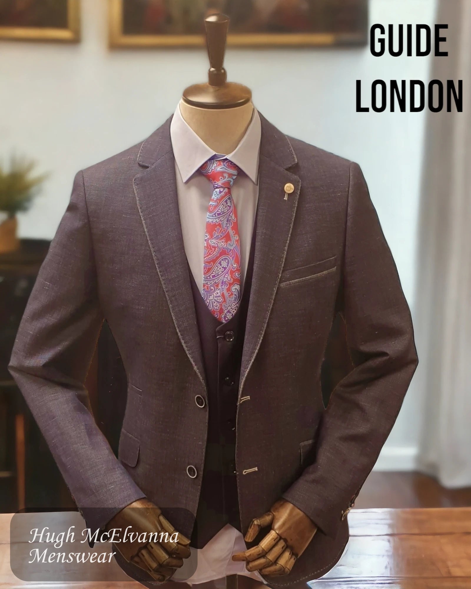 Men's Fashion Navy Denim Look Blazer by Guide London Style: 3314 - Hugh McElvanna Menswear 