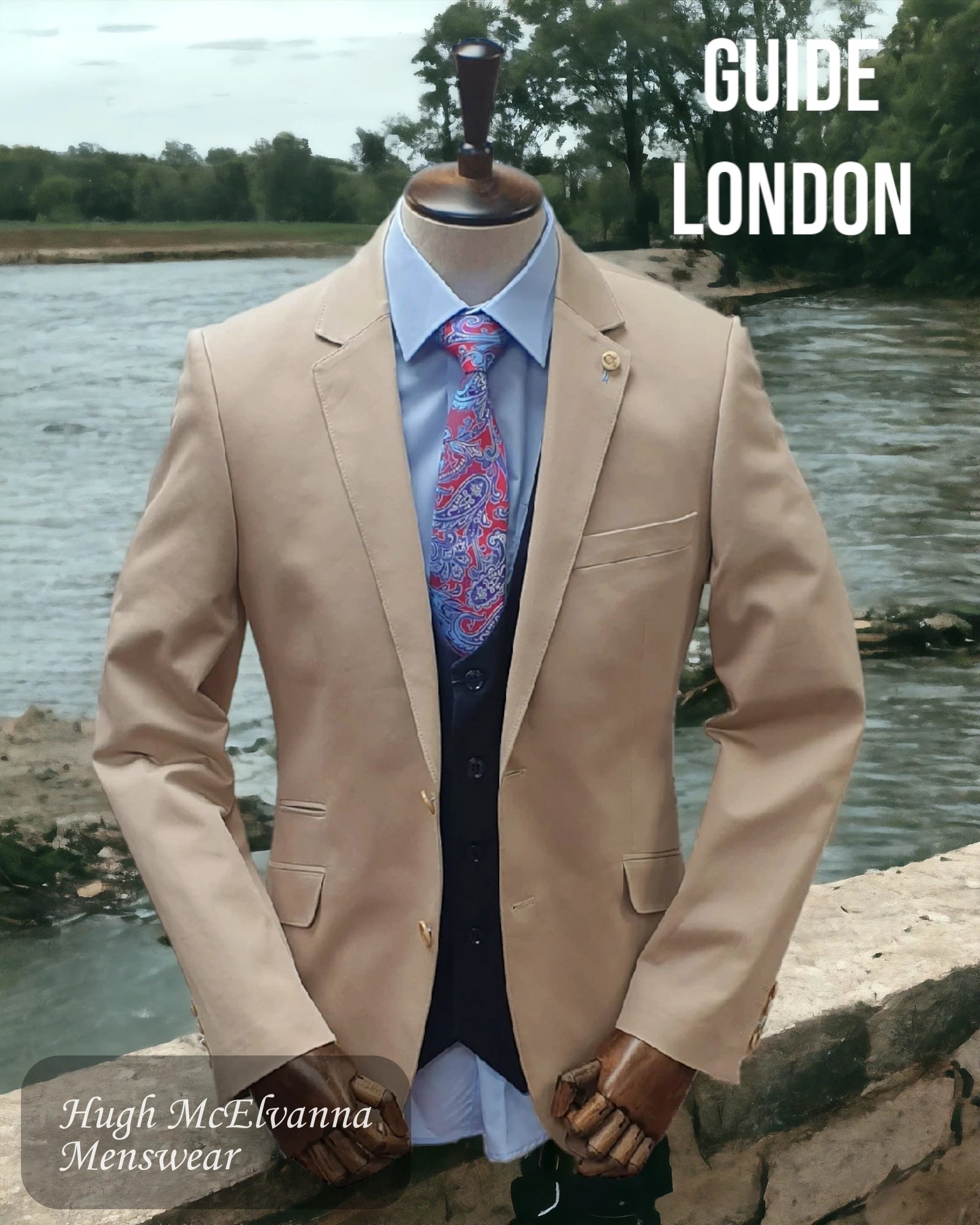 Mens Fashion Stone Blazer by Guide London Style: 3117 - Hugh McElvanna Menswear 