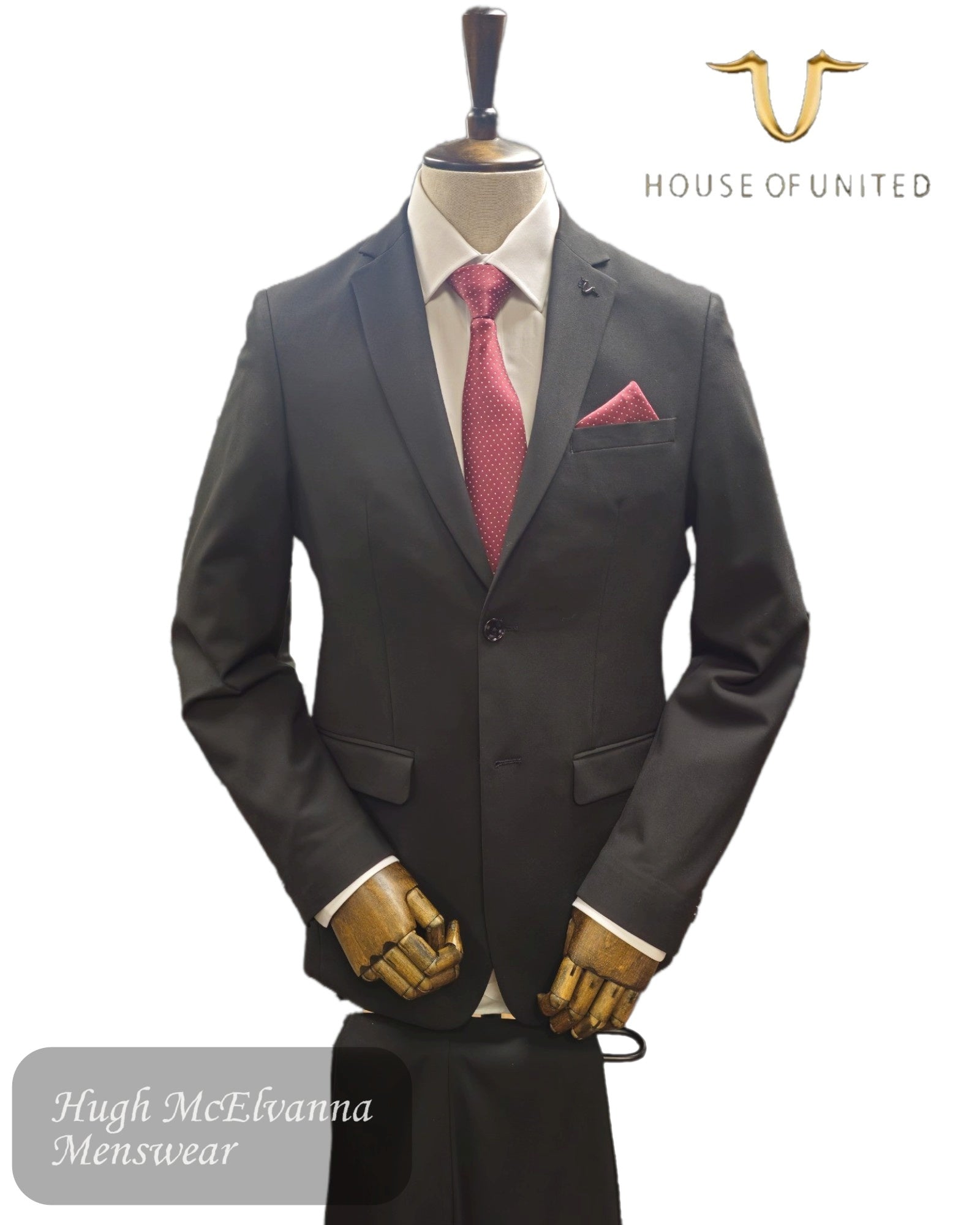 House of United Black Suit MJ101 - 4 way stretch fabric