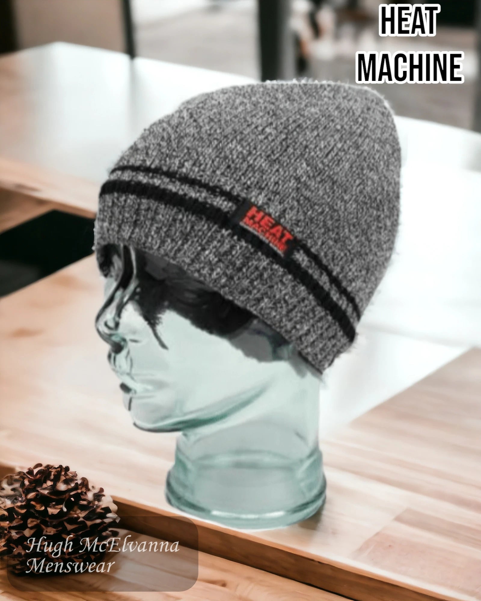 Heat Machine Thermal Lined Beanie Hat - 2176 - Hugh McElvanna Menswear 