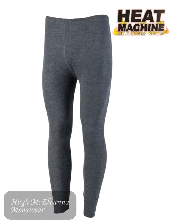 Heat Machine Charcoal Grey Long Johns, perfect for battling cold weather while maintaining freedom of movement.