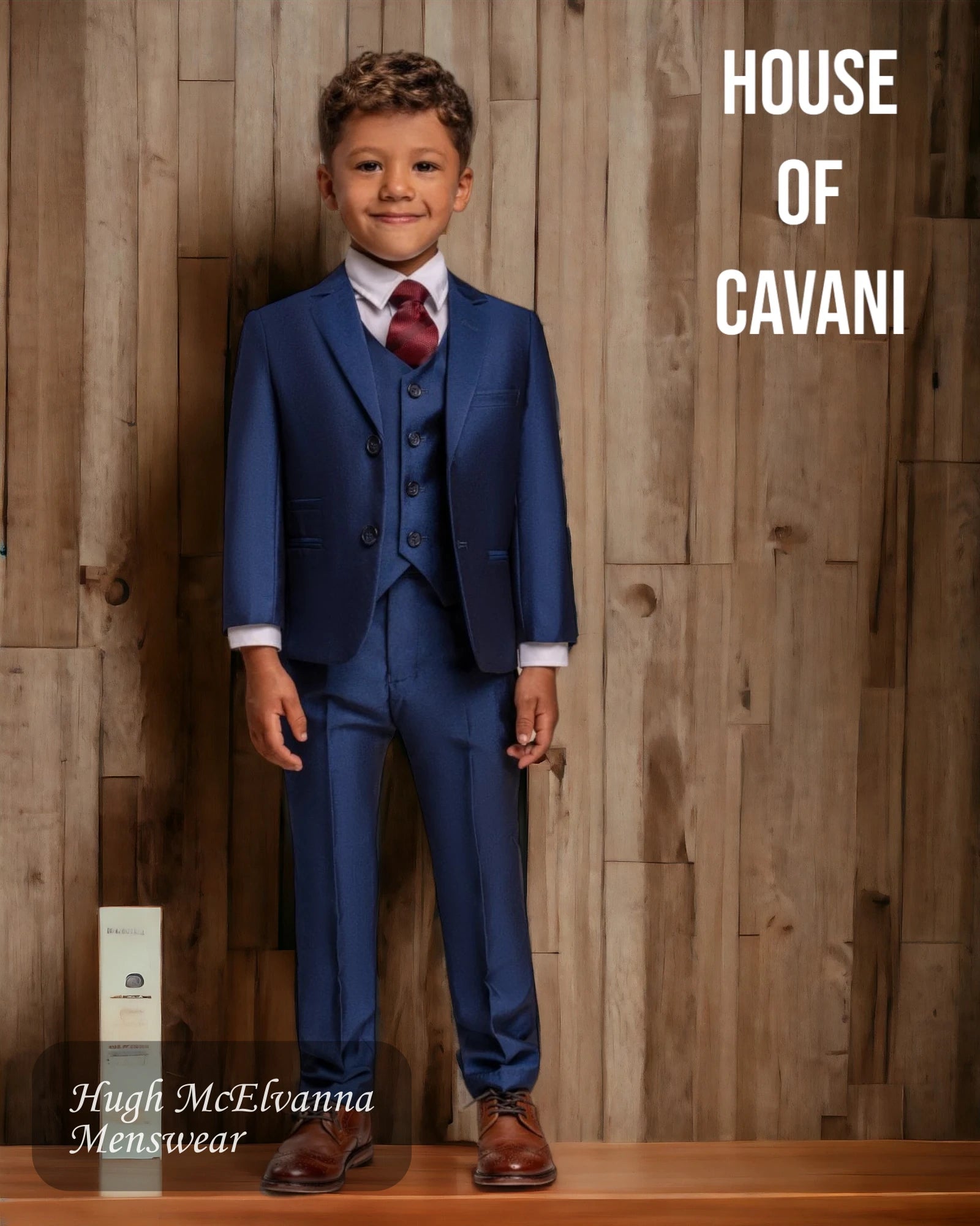 House of Cavani 'FORD' Boys Blue 3Pc Suit - Hugh McElvanna Menswear 