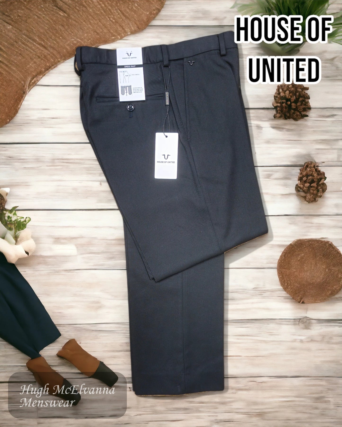 House Of United Black Suit Trouser - MP100