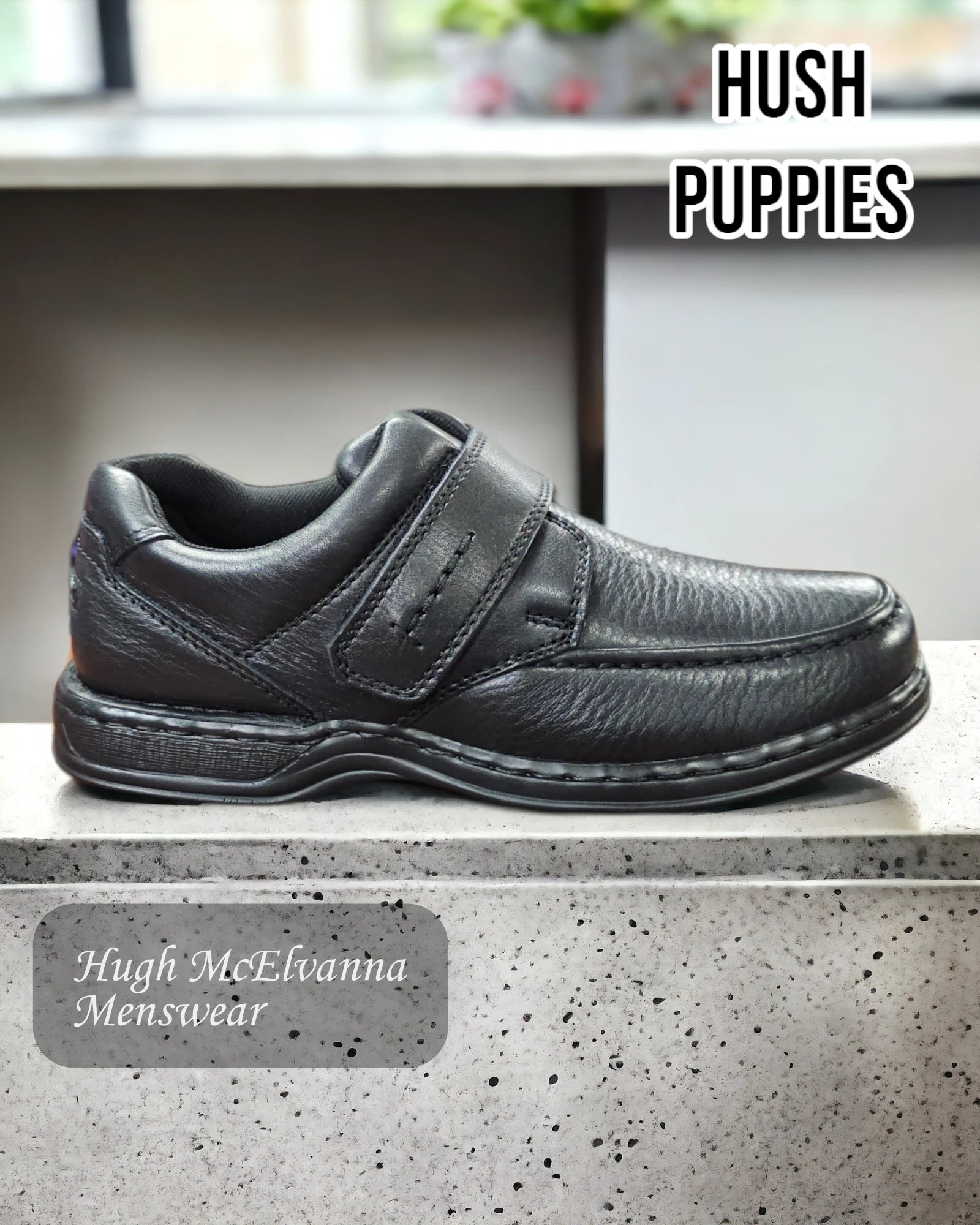 Hush Puppies 'ROMAN' Black Shoes - Hugh McElvanna Menswear 