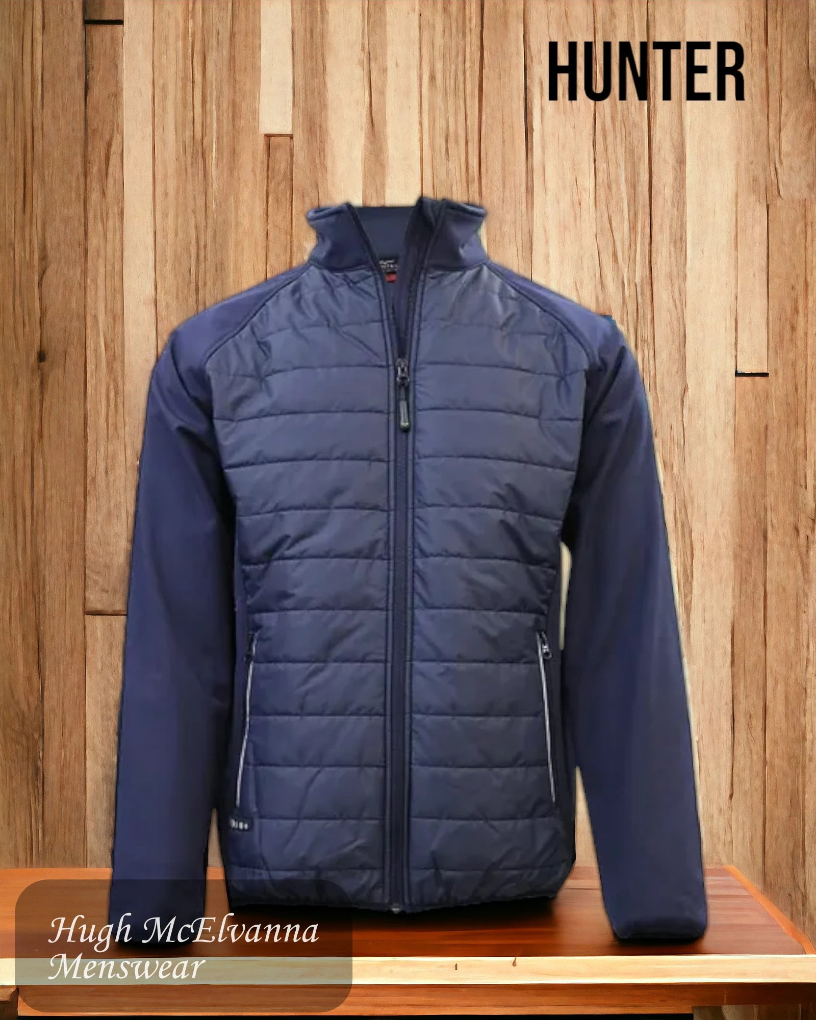 Unisex Navy 'HYBRID' Waterproof Jacket by Hunter - Hugh McElvanna Menswear 