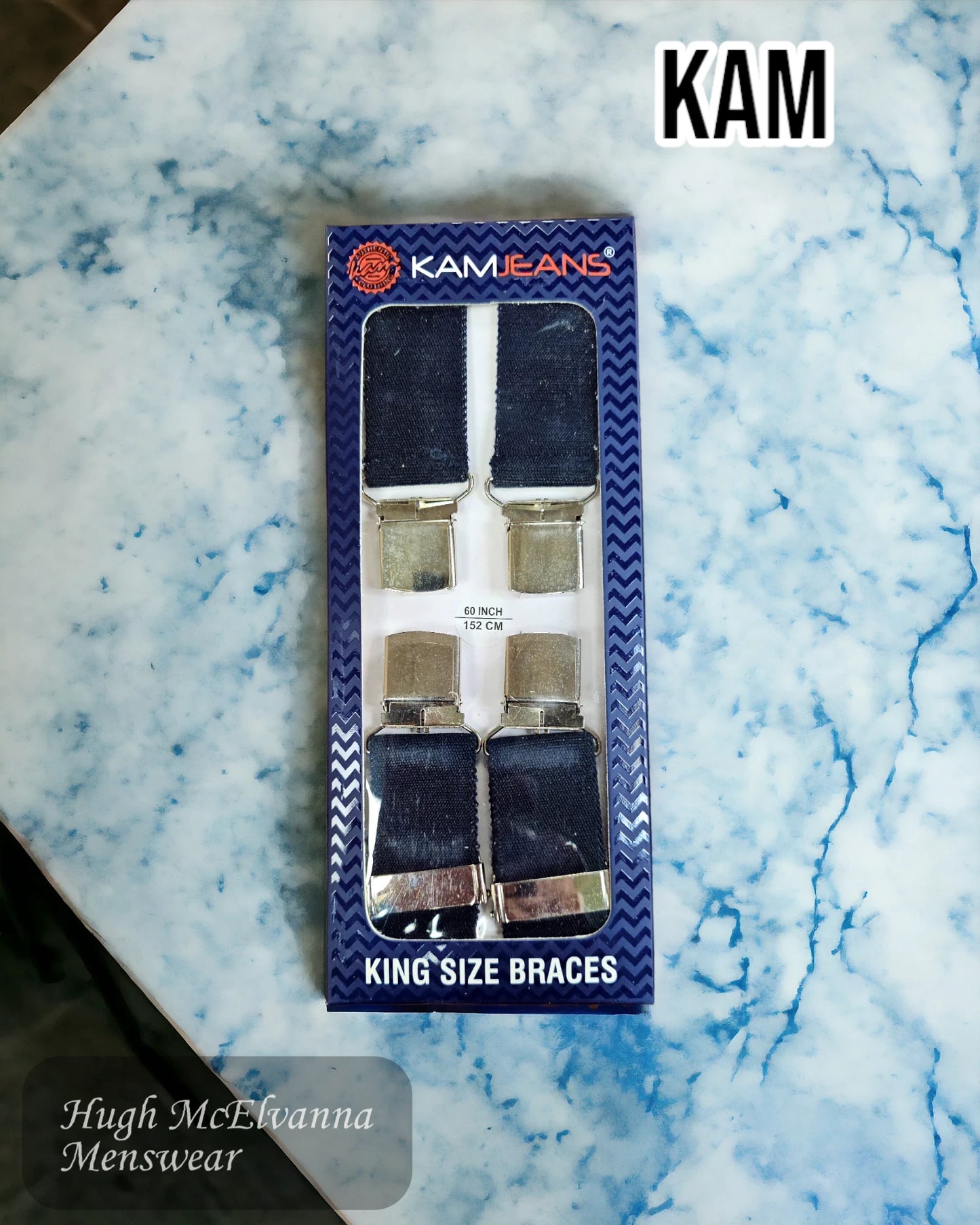 Kam NAVY King Size PLAIN Braces