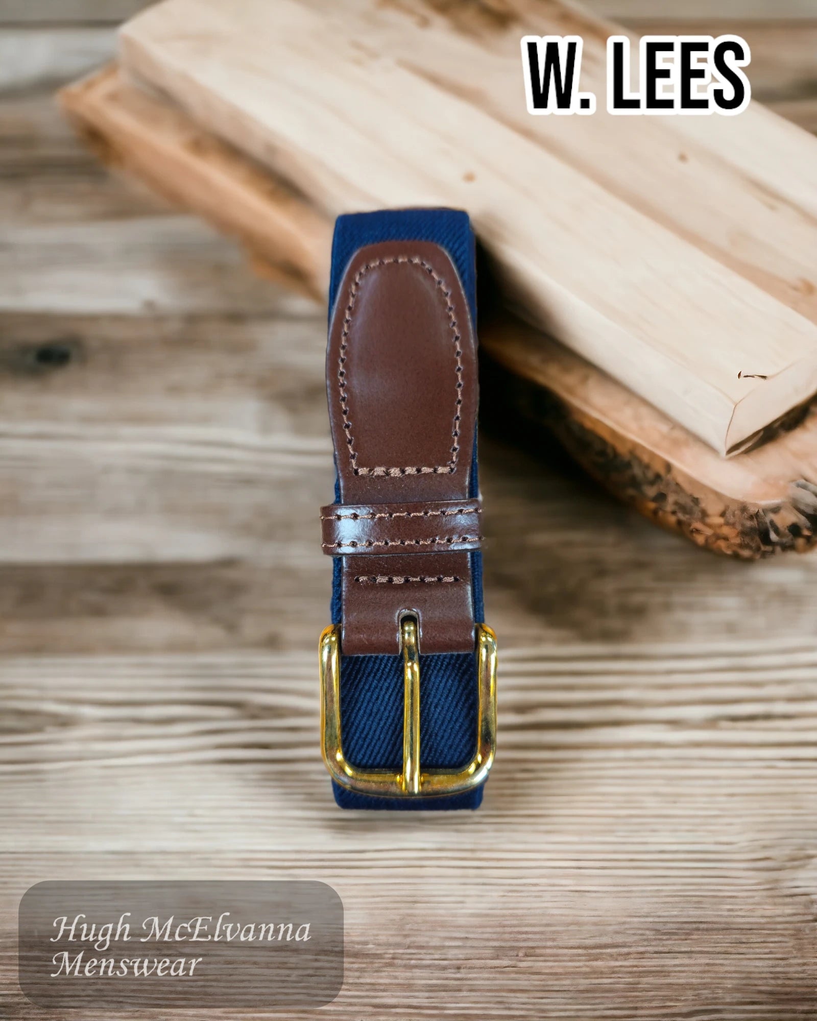 W. Lees Navy Elastic Trouser Belt - 1999p