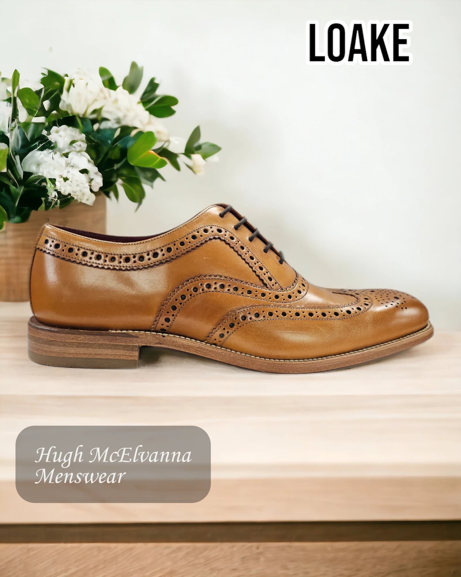 Loake FEARNLEY Tan Laced Shoe - Hugh McElvanna Menswear 