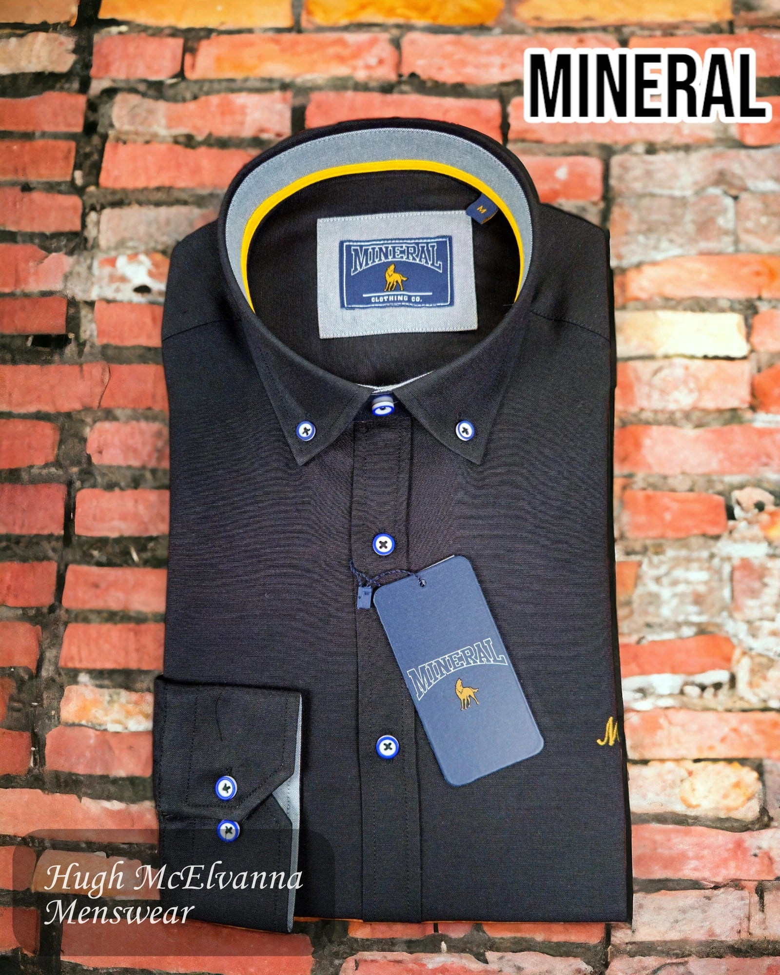 Mineral 'LOLLAND' Black Shirt - Hugh McElvanna Menswear 