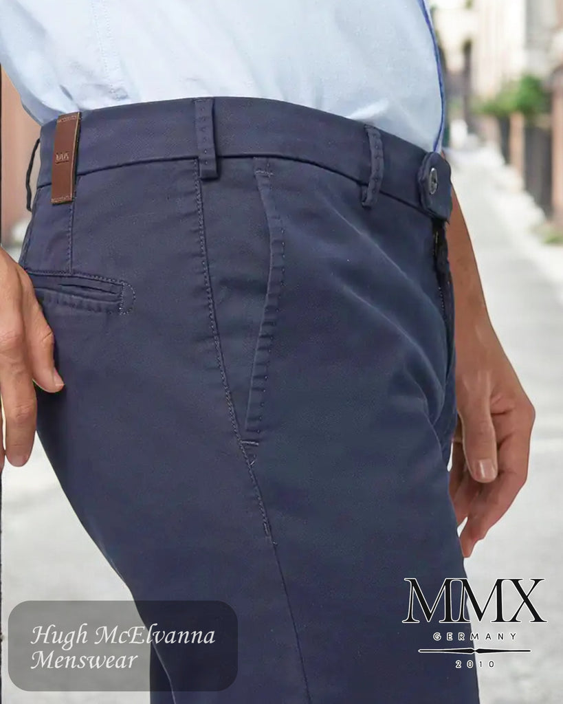 MMX LUPUS 7302/817 Blue Fairtrade Cotton Chino back pocket detail