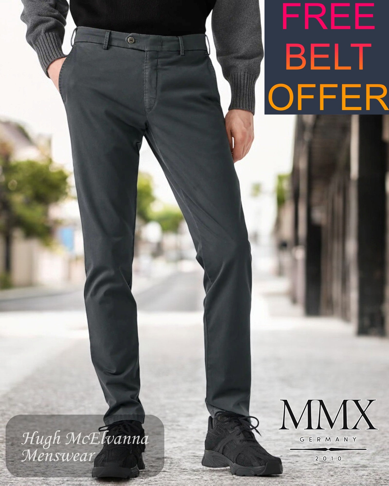 MMX LUPUS Charcoal Chino - 3702/08 - FREE BELT OFFER