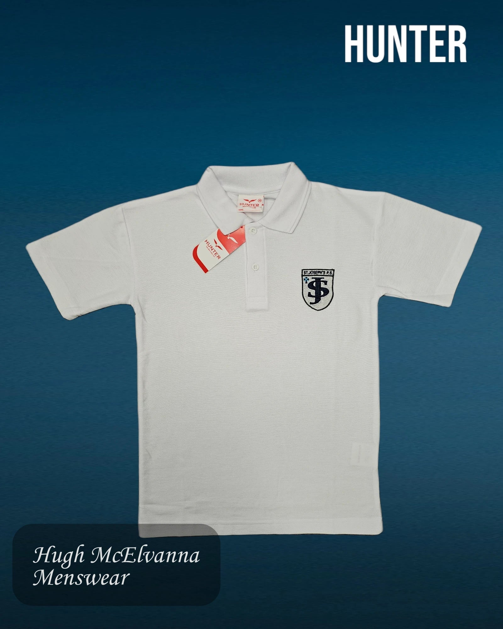 Madden White Polo Shirt by Hunter Style: 1342 - Hugh McElvanna Menswear 