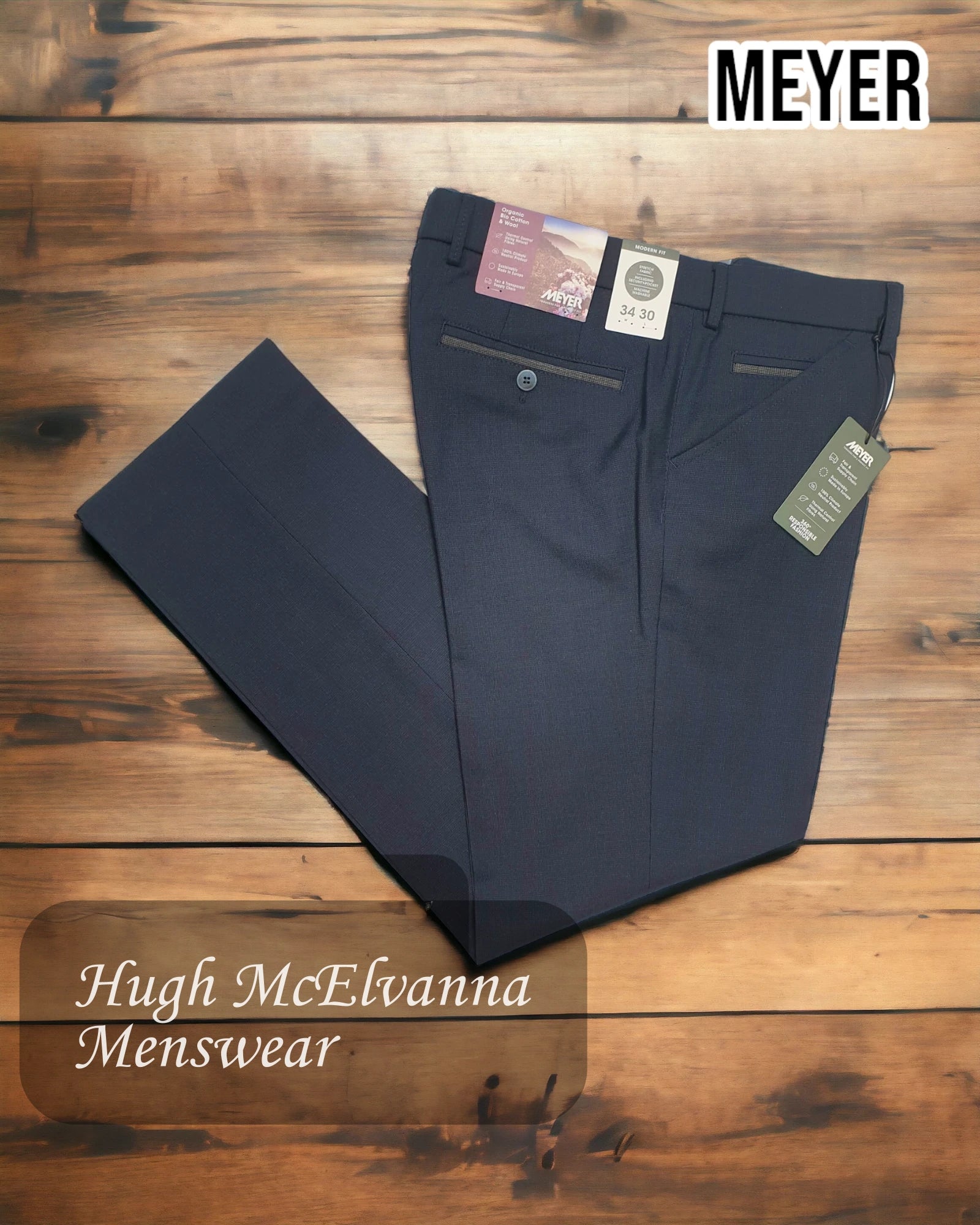 Meyer Navy Chicago Dress Trouser Style: 2556-19 - Hugh McElvanna Menswear 