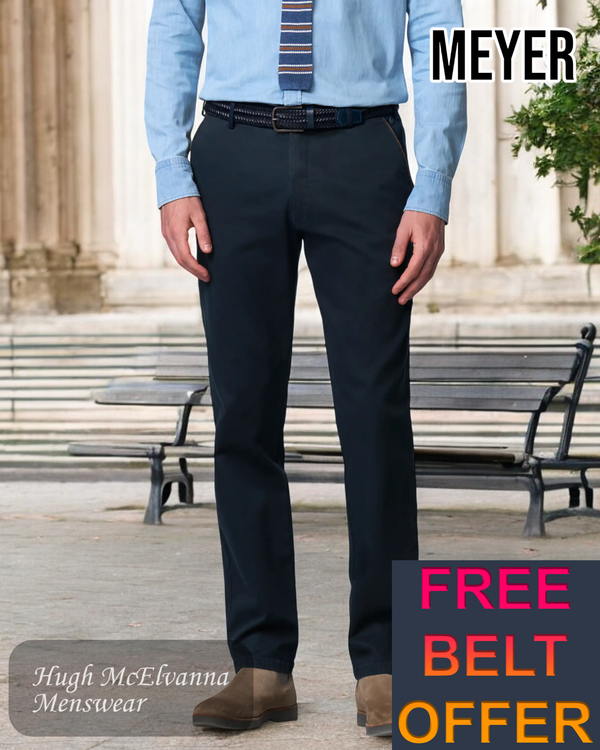 Meyer New York Navy Chino -5617/17 FREE BELT OFFER