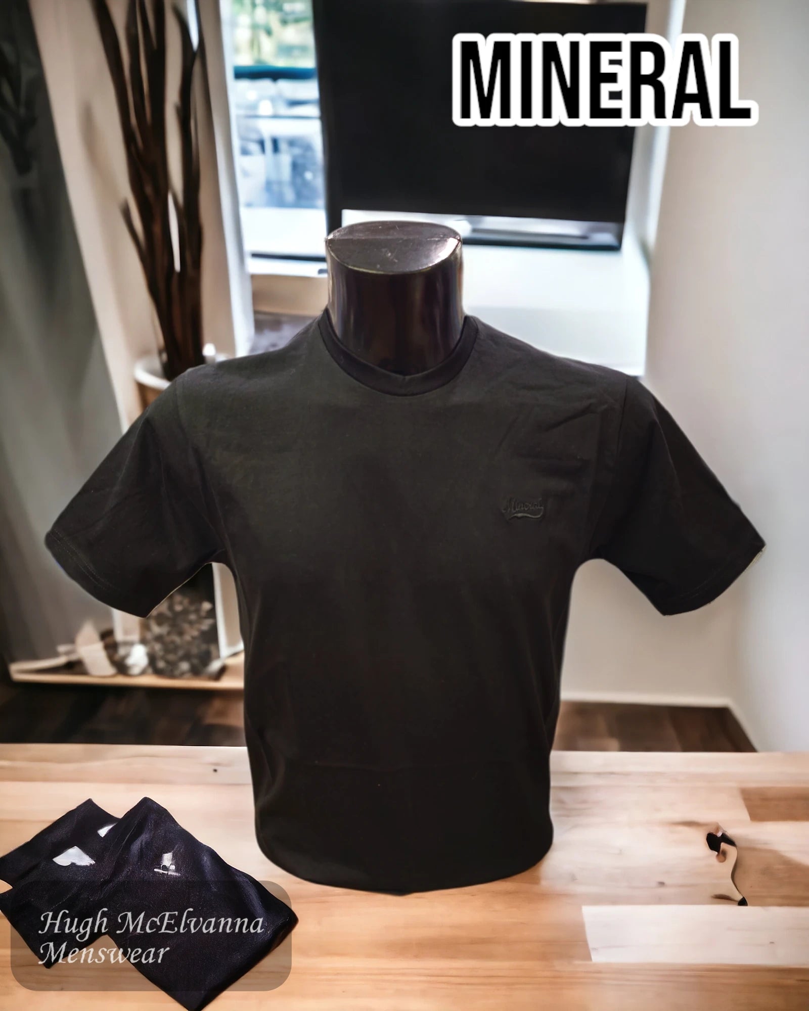 Mineral GLOCK Black Round Neck Tee - Hugh McElvanna Menswear 