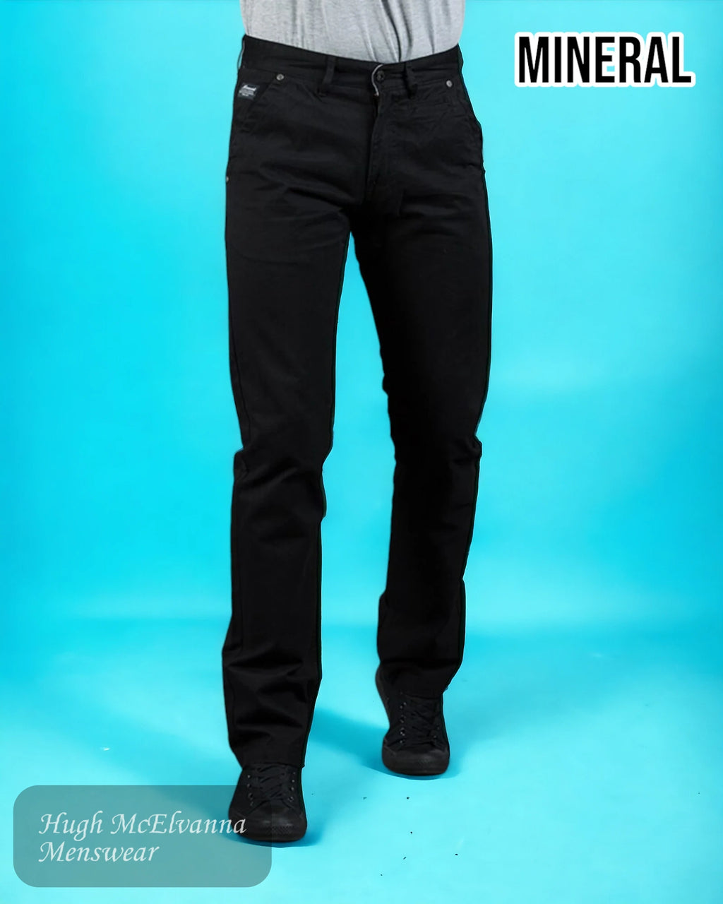 Mineral JONNIE Black Chinos from Hugh McElvanna Menswear