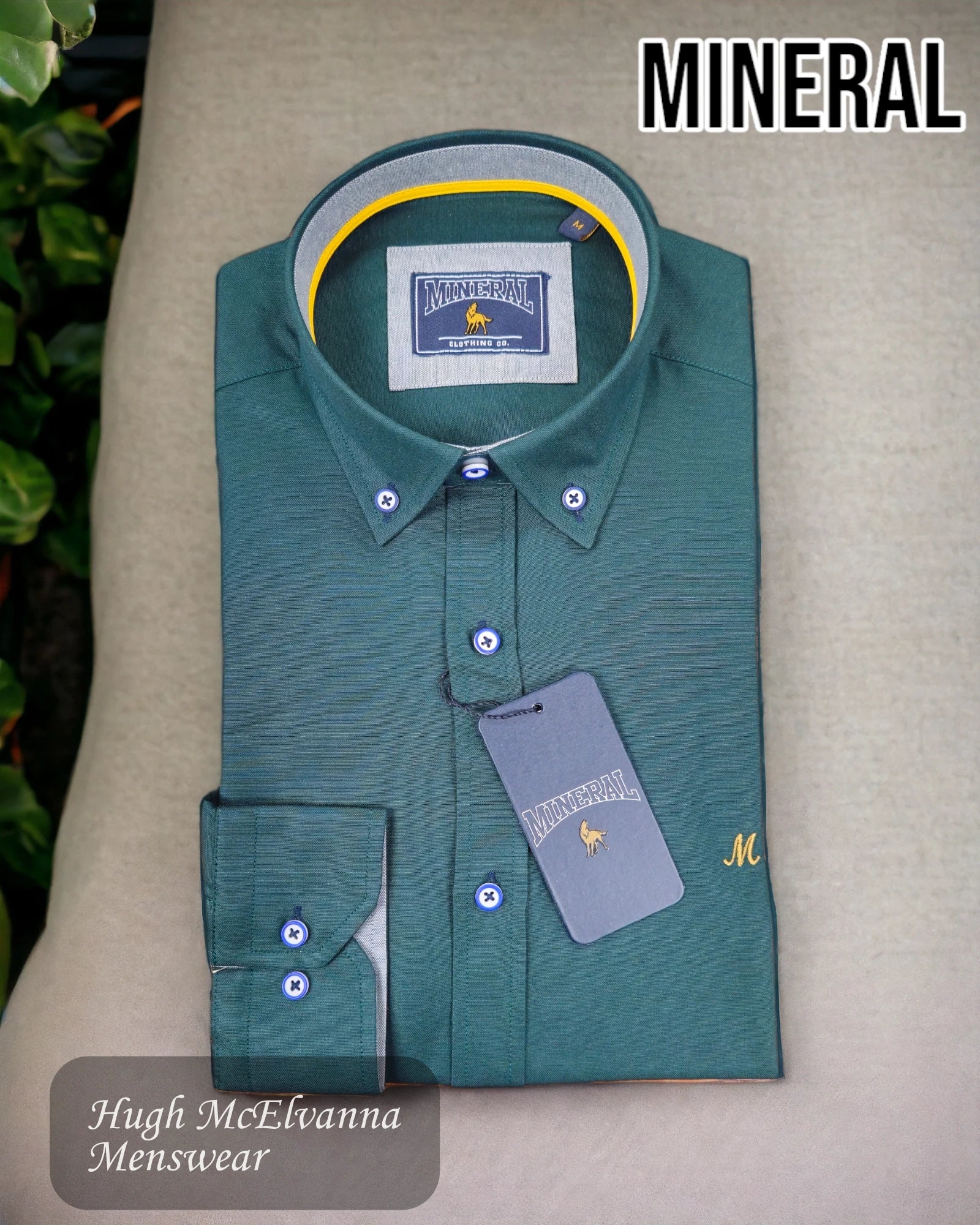 Mineral 'LOLLAND' Amazon Green Shirt - Hugh McElvanna Menswear 