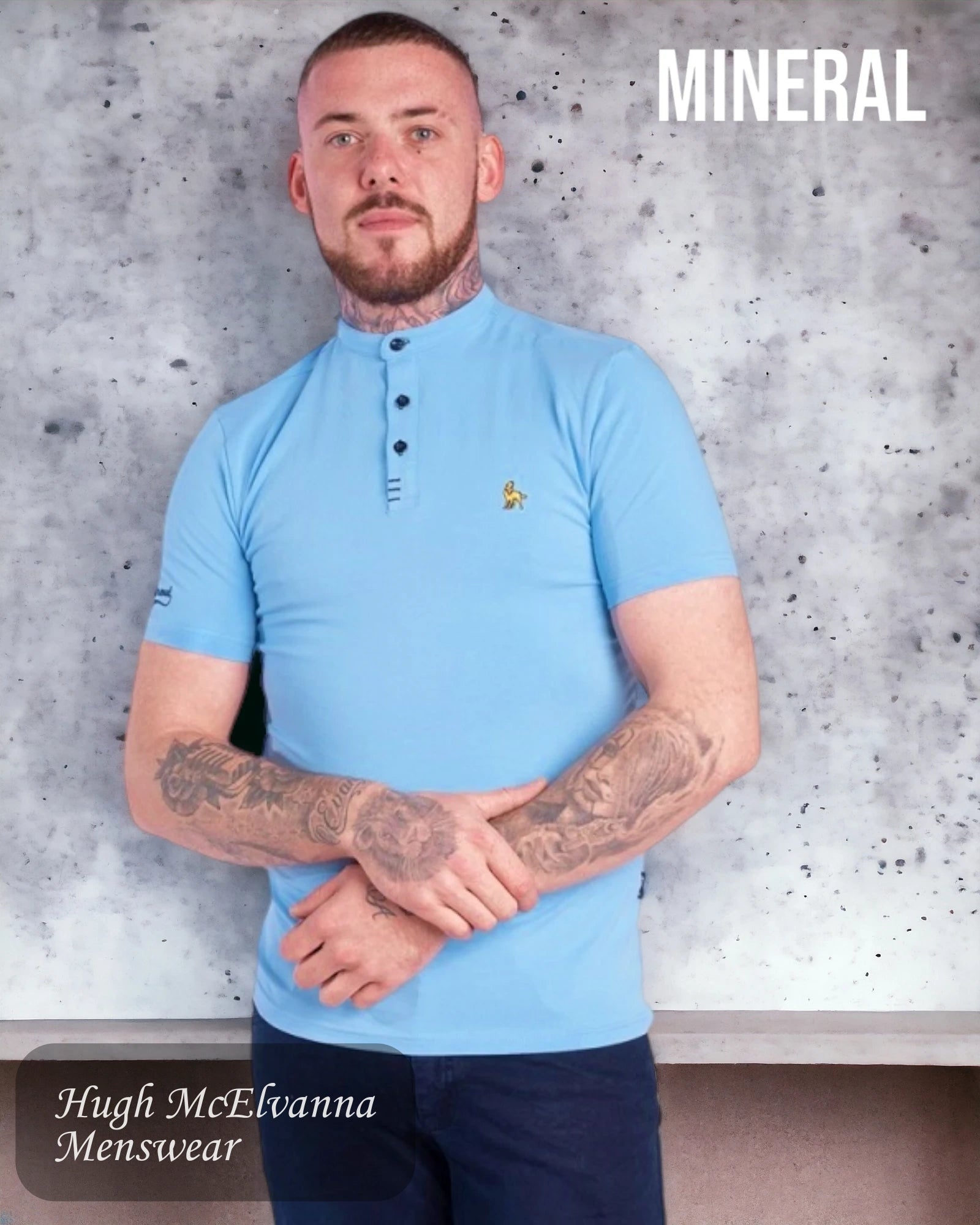 Mineral Sky Blue Fashion Granda Polo Shirt Style: MAX