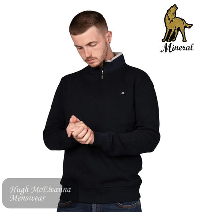 Mineral REY Navy quarter zip sweatshirt