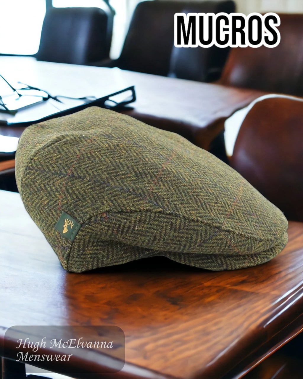 Mucros Trinity Green Irish Tweed Cap - 27