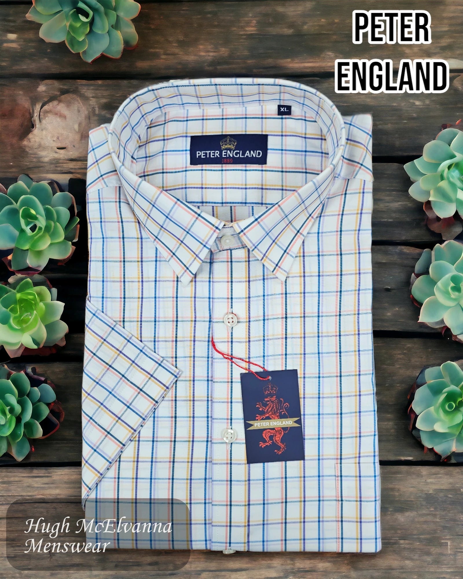 Short Sleeve Shirt by Peter England - PE2656H/098 - Hugh McElvanna Menswear 