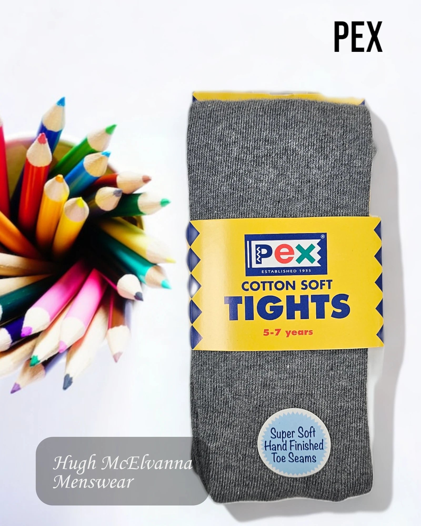 Pex 1Pr. Pack Grey School Tight Style: SUNSET - Hugh McElvanna Menswear 