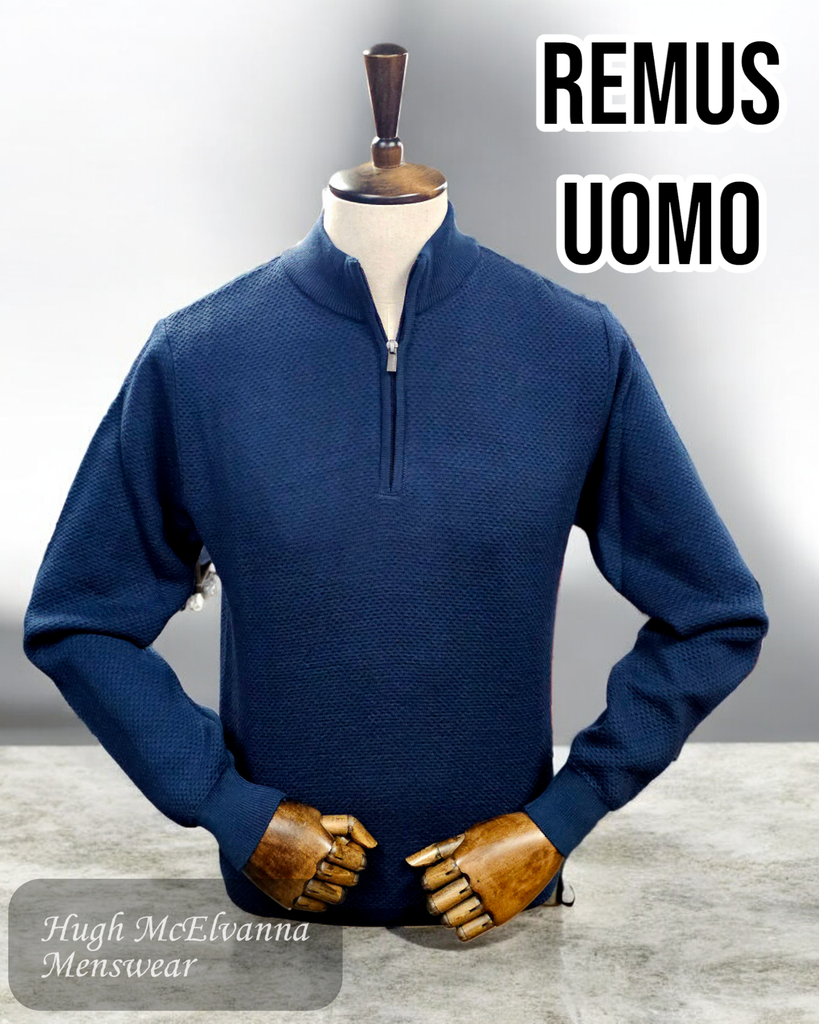 Remus Uomo Quarter Zip Merino Wool Pullover 58666-28