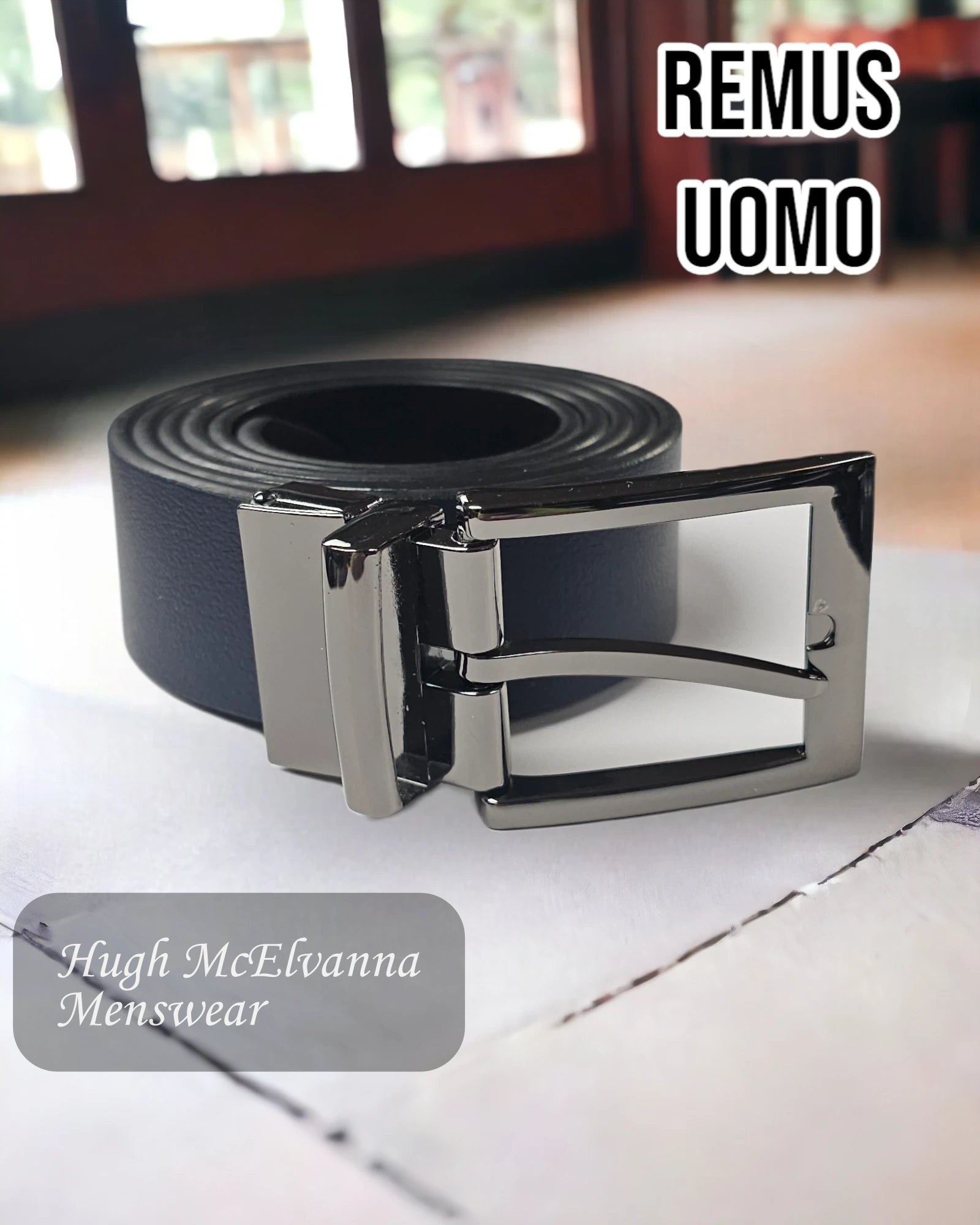 Remus Uomo Navy Reversible Belt - 70717/78 - Hugh McElvanna Menswear 