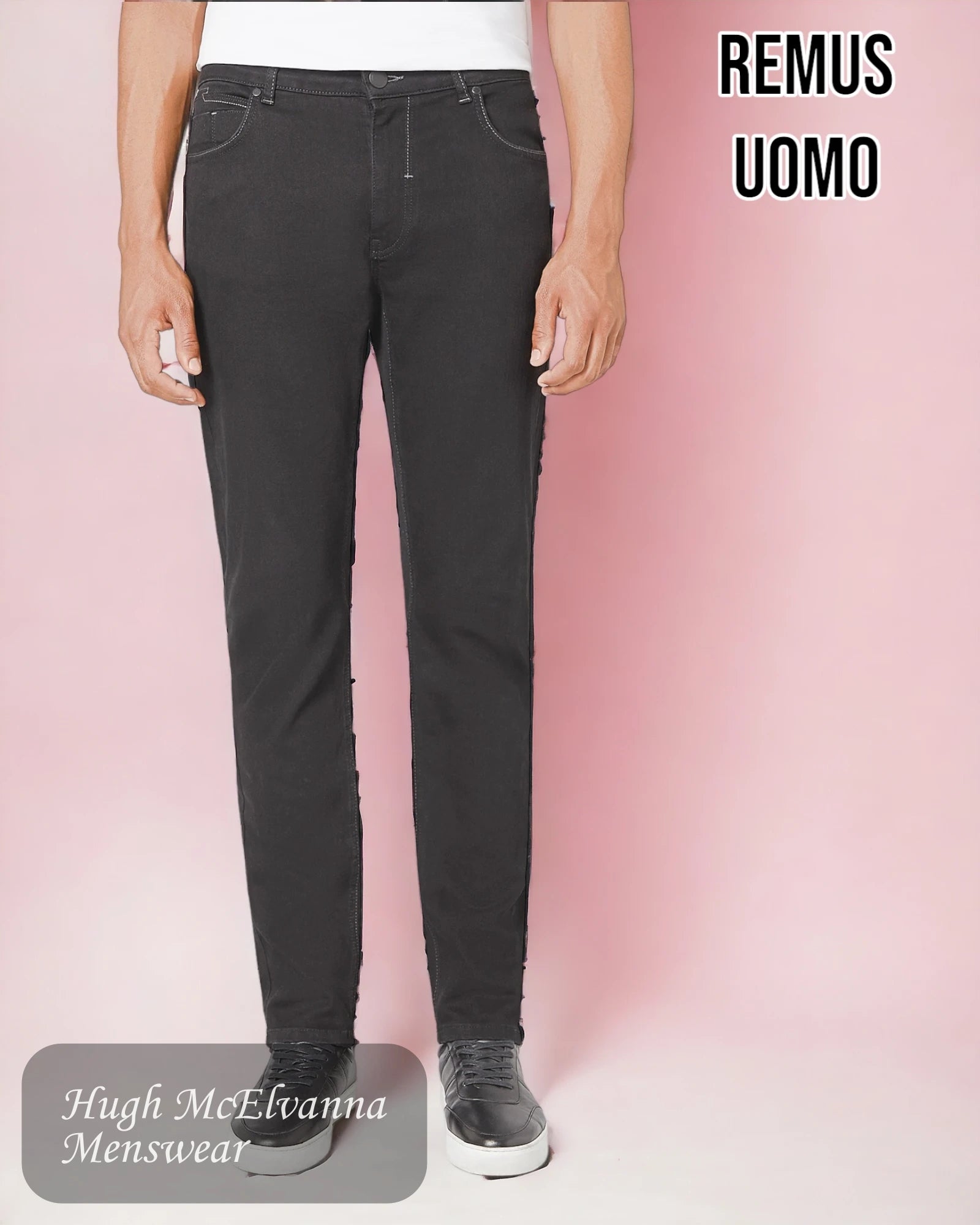 Remus Uomo SLIM FIT Black Jean - 60151/00 - Hugh McElvanna Menswear 