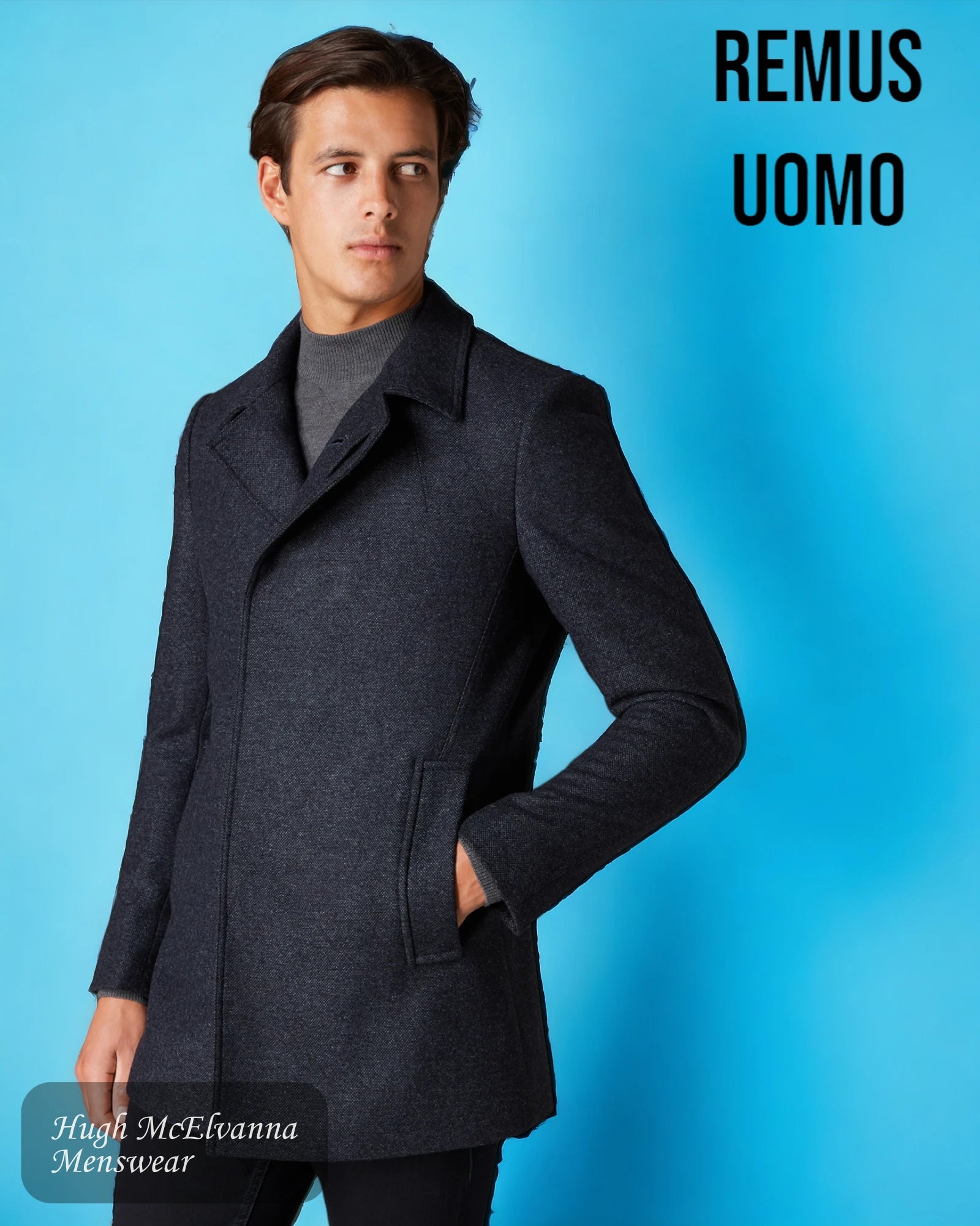 Remus Uomo Lohmann Fashion Overcoat Style: 90226-78 - Hugh McElvanna Menswear 