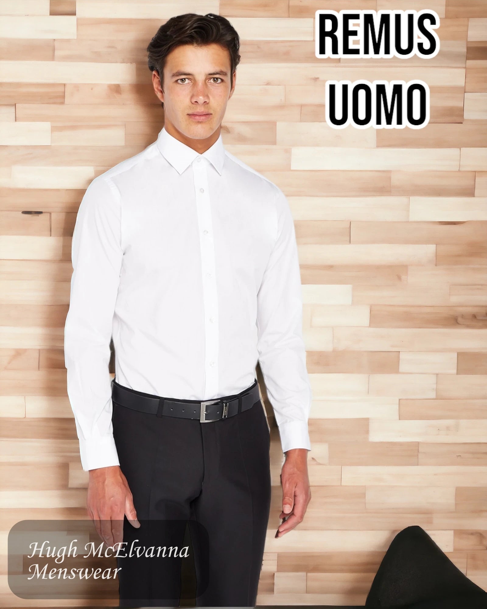 Remus Uomo White Shirt - 18300/01 - Hugh McElvanna Menswear 