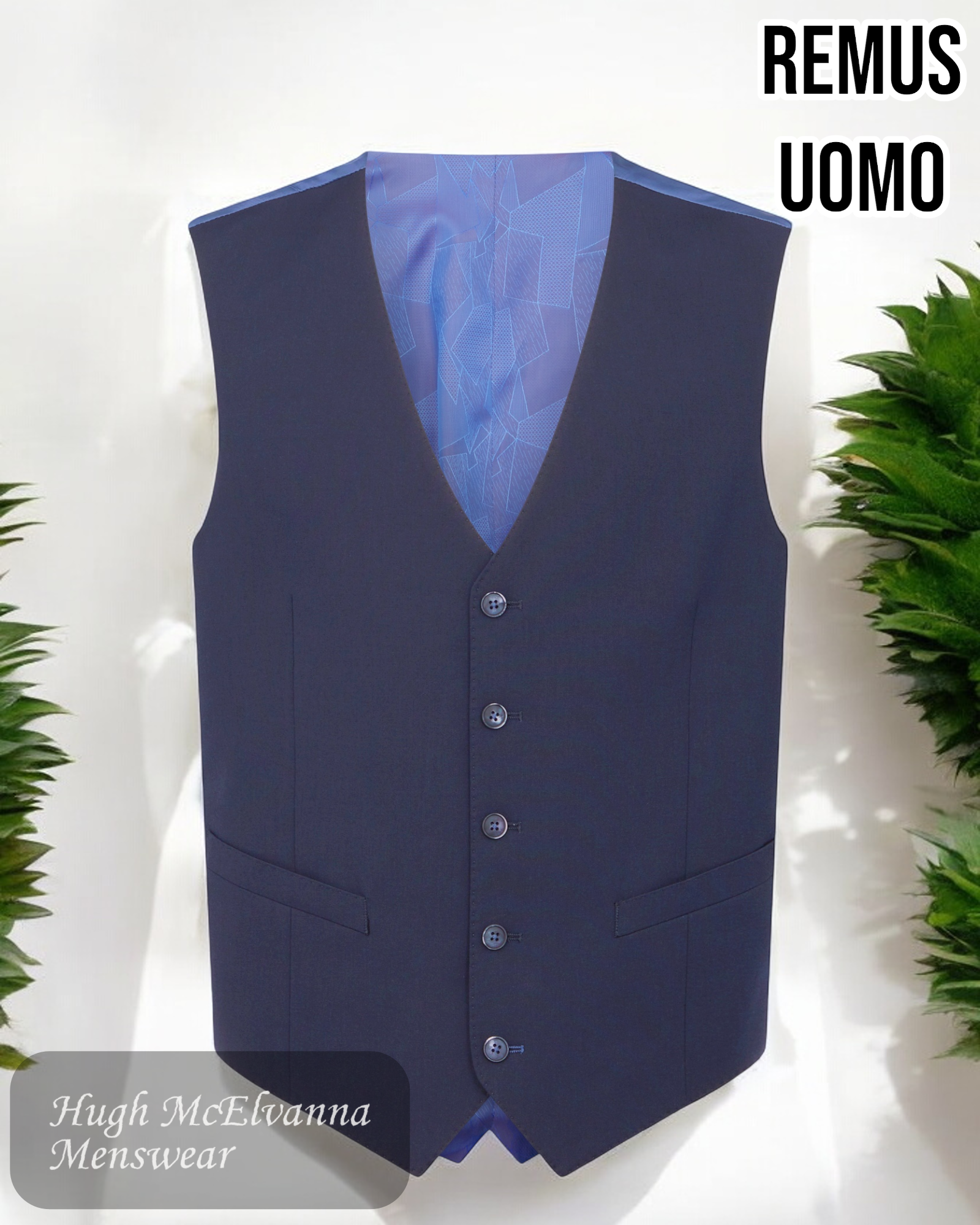 Remus Uomo Navy Palucci Waistcoat - 517709/79