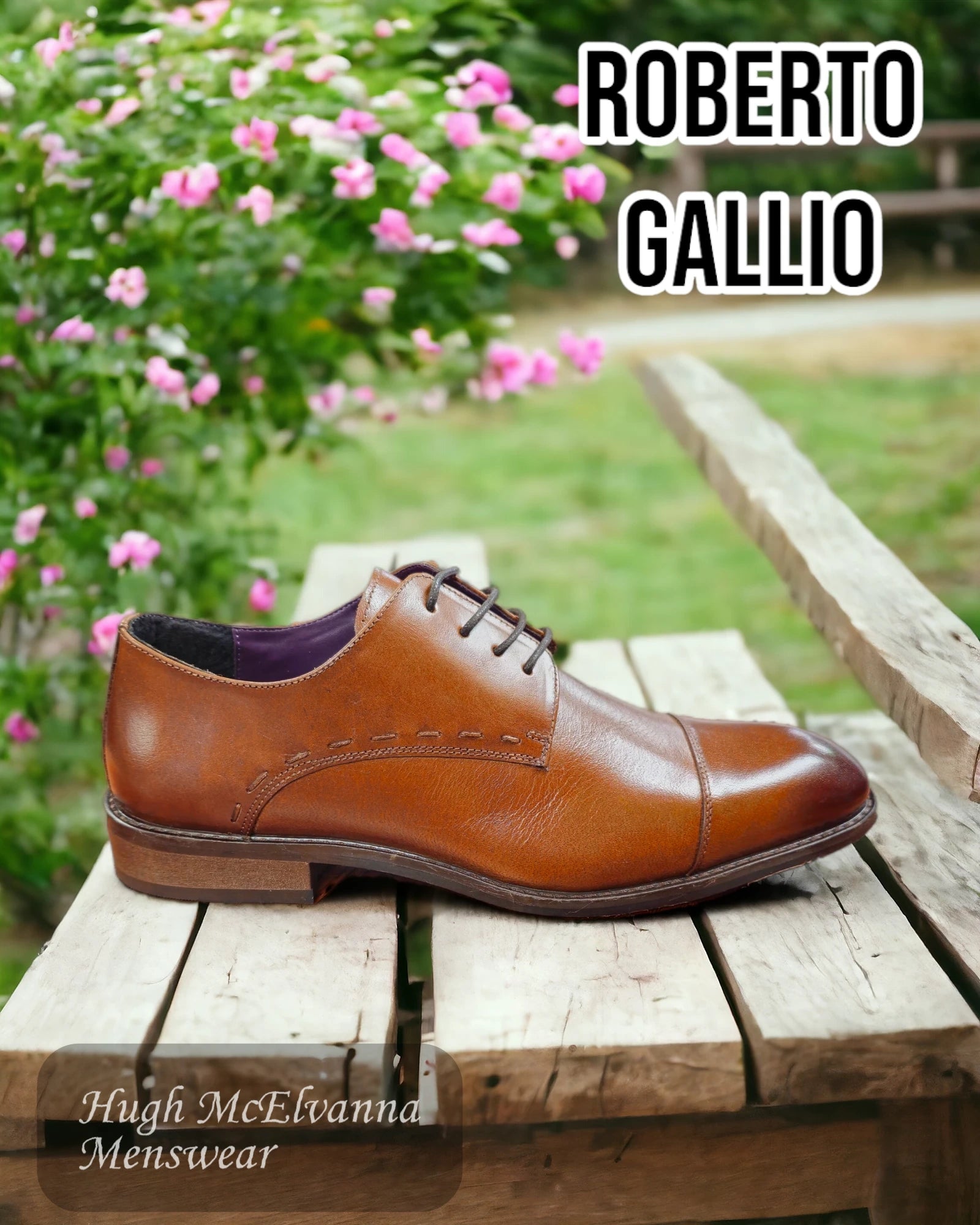 Roberto Gallio TAN Laced Shoes - TIMOTHY - Hugh McElvanna Menswear 