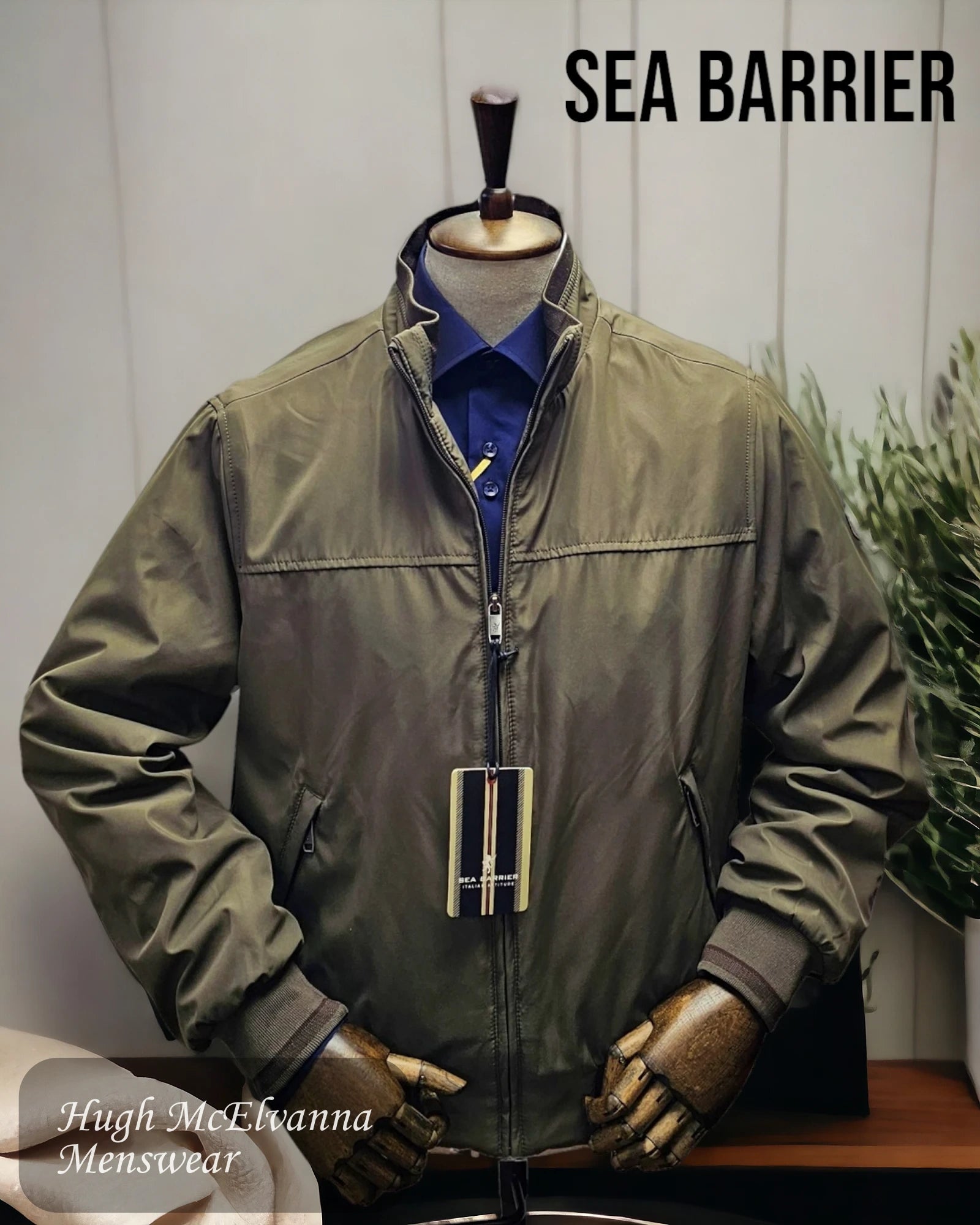 Mens MALVIN Brown Bomber Jacket By Sea Barrier - Hugh McElvanna Menswear 