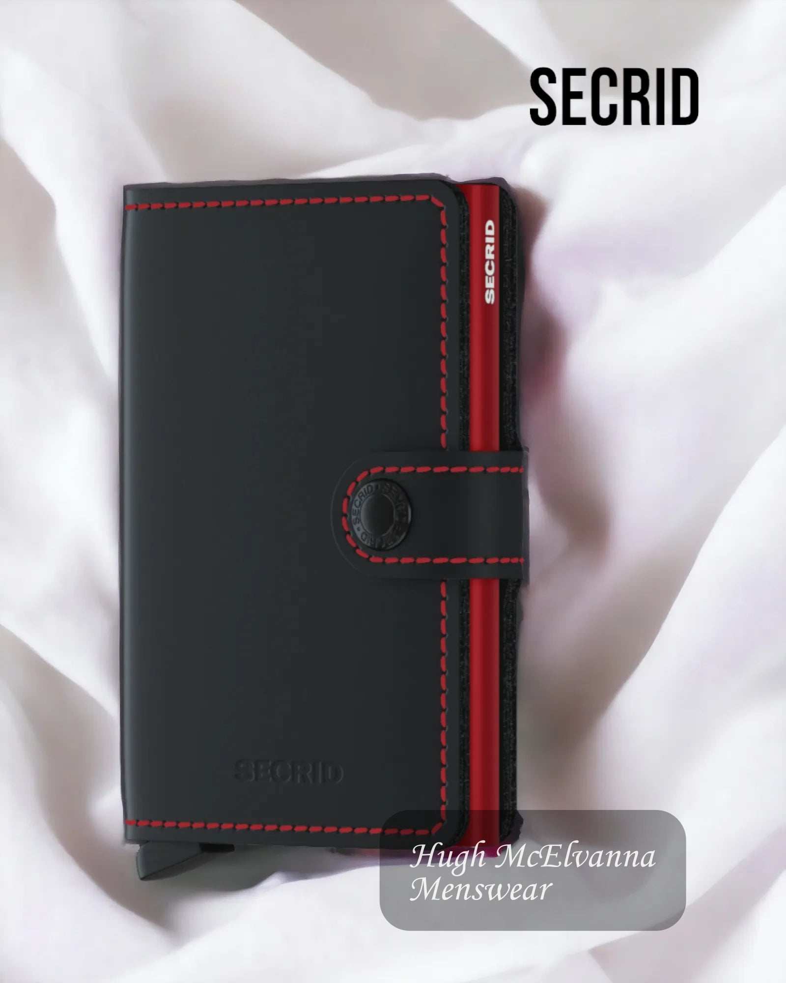 Secrid Miniwallet - Matte Black & Red - Hugh McElvanna Menswear 