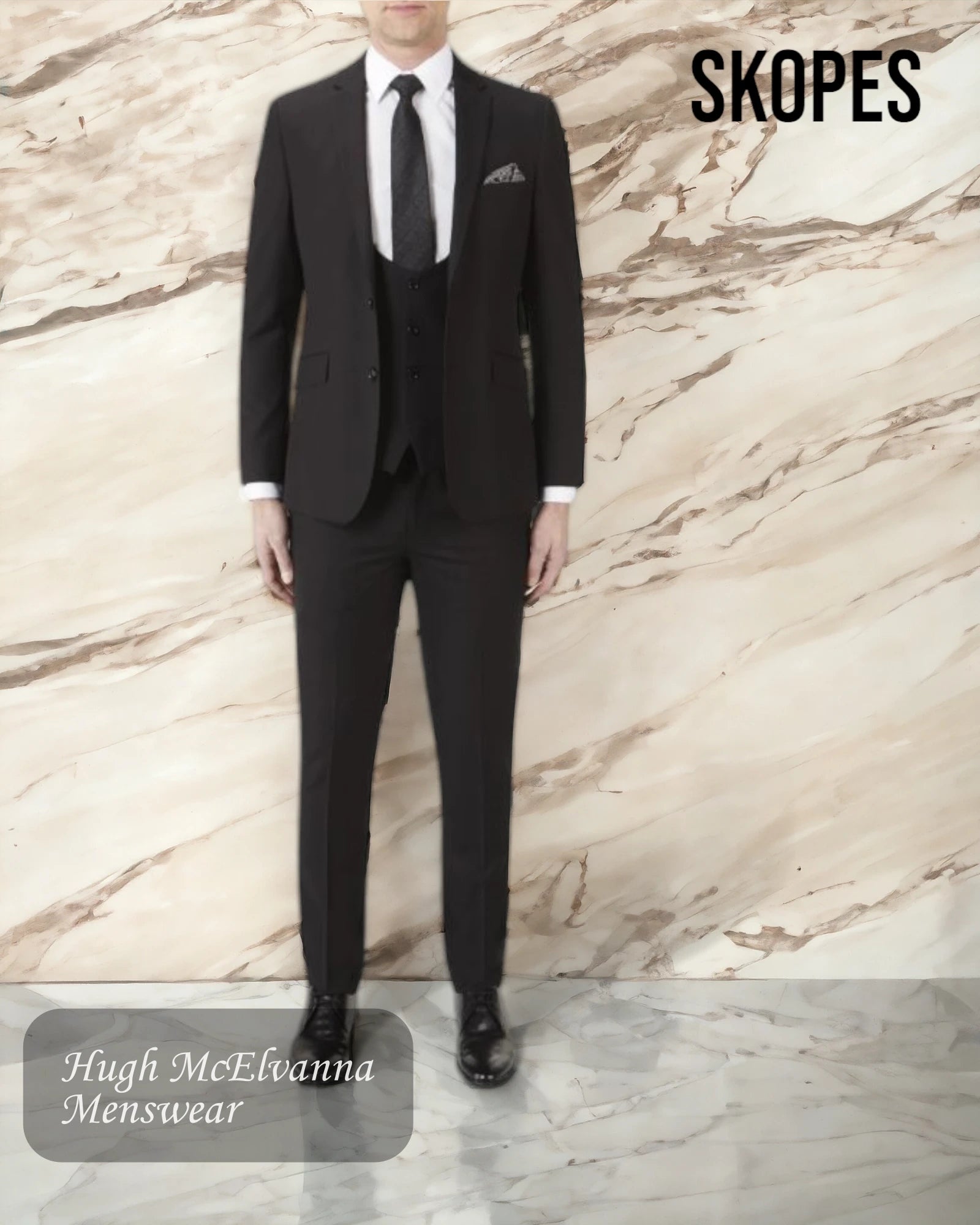 Men's Fashion MILAN SLIM Fit Black 2Pc. Suit by Skopes Style: MM1091 - Hugh McElvanna Menswear 