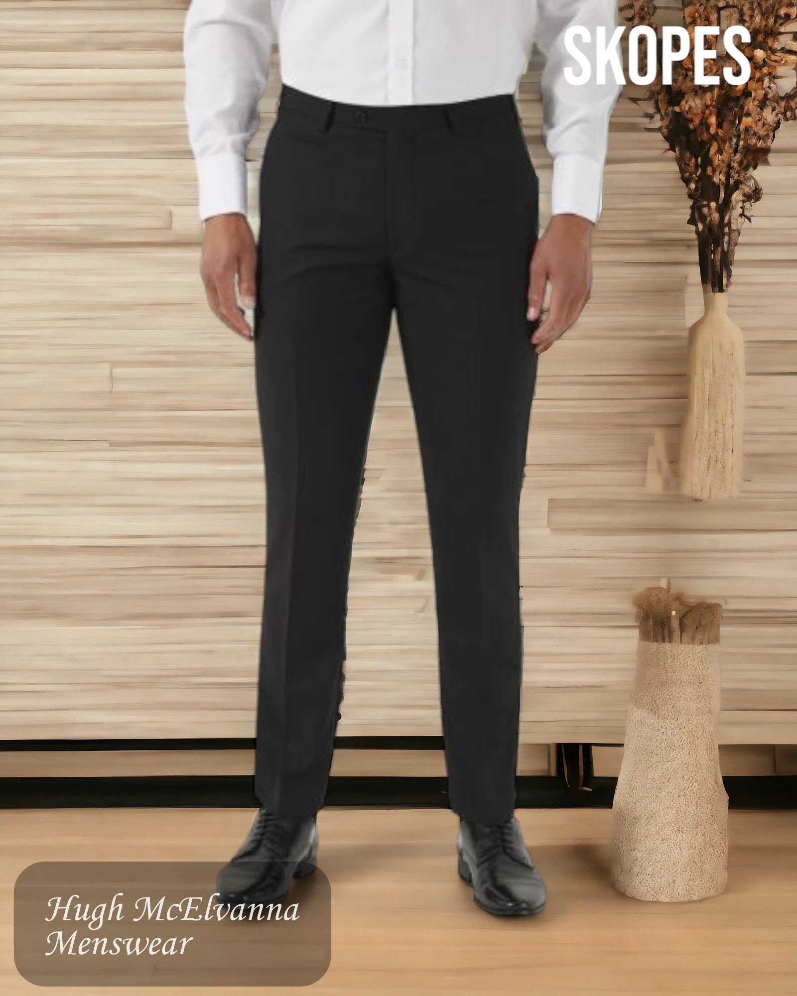 Men's Skopes MADRID Black Trouser Style: MM79510 - Hugh McElvanna Menswear 