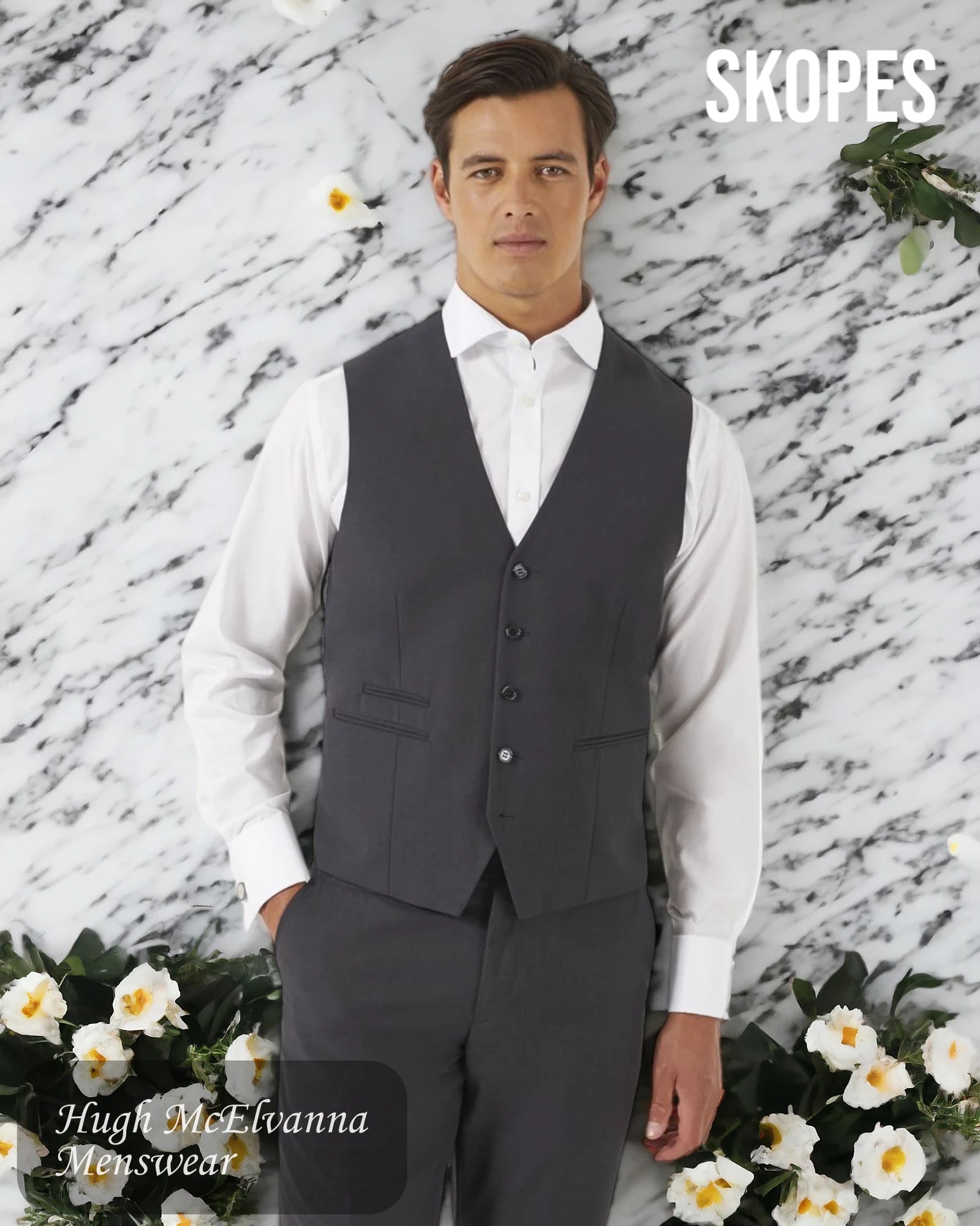 Men's Skopes MADRID Charcoal Grey Waistcoat Style: MM1251 - Hugh McElvanna Menswear 