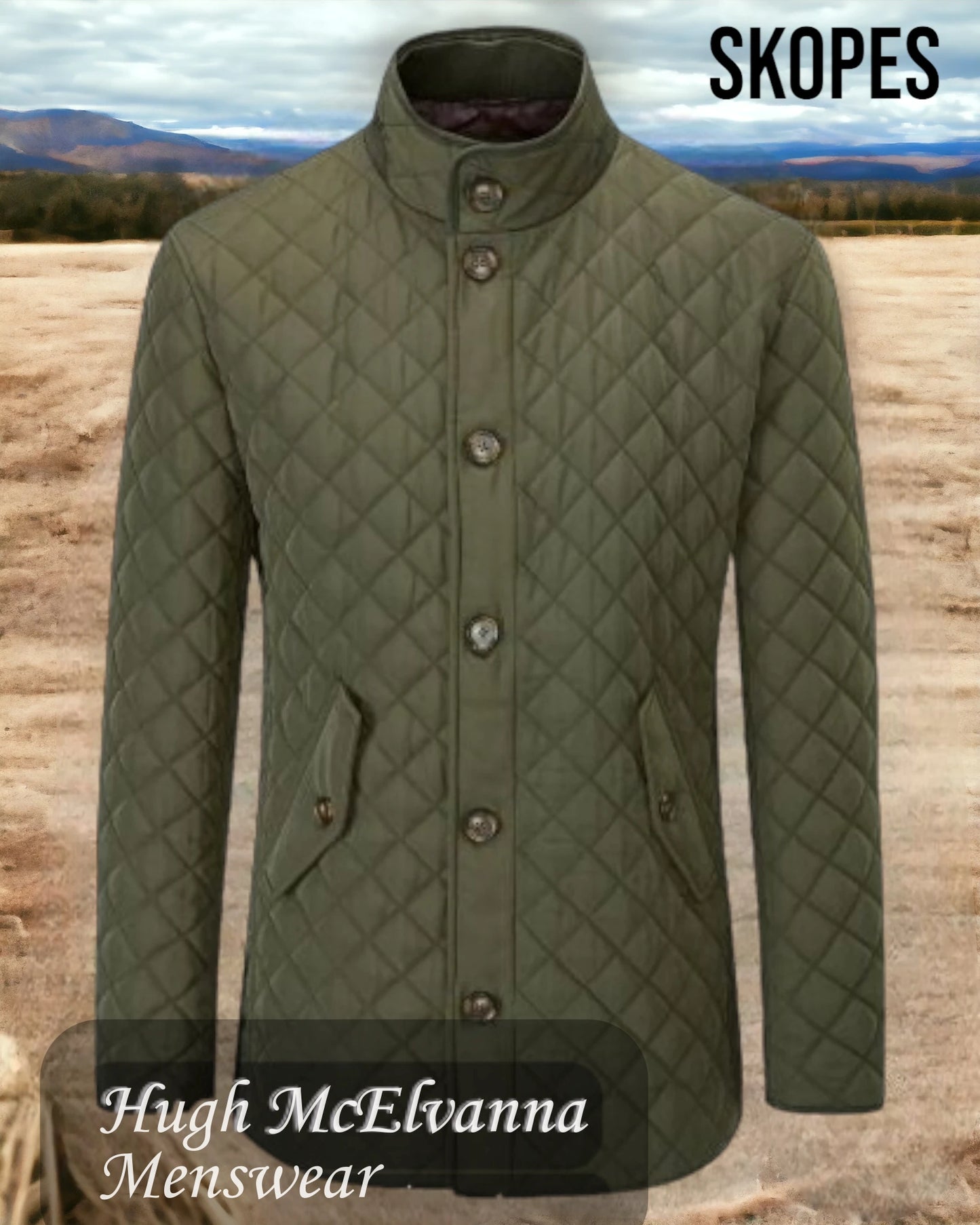 'PEMBRIDGE' Olive Quilted Car Coat by Skopes