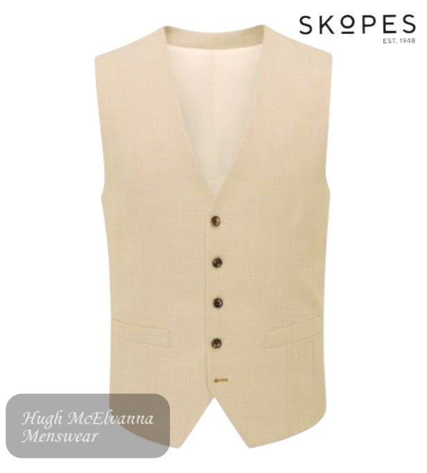 Skopes REDDING Stone Waistcoat, a refined and versatile choice for any formal occasion.