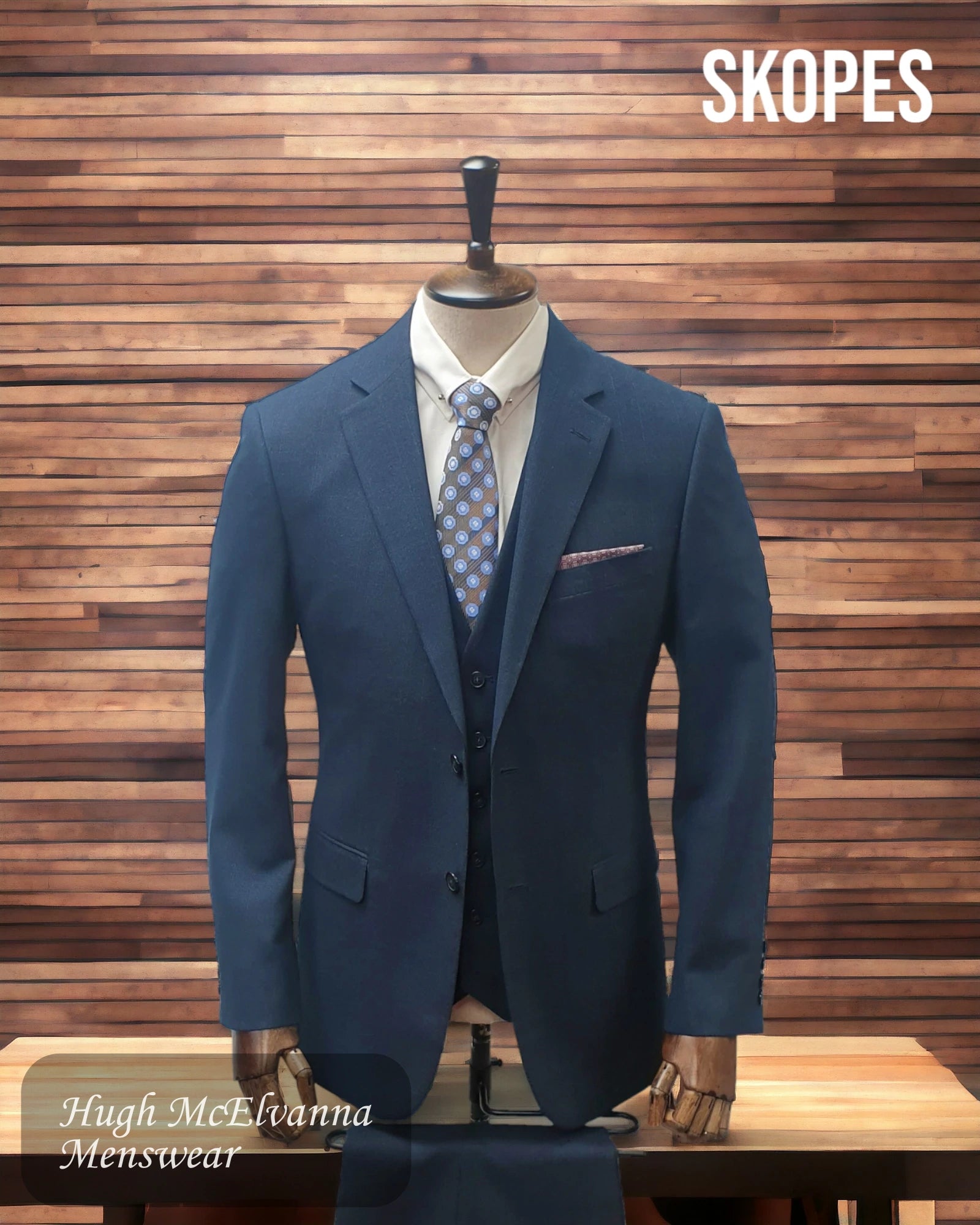 Skopes® 3Pc Navy suit THEODORE - Hugh McElvanna Menswear 