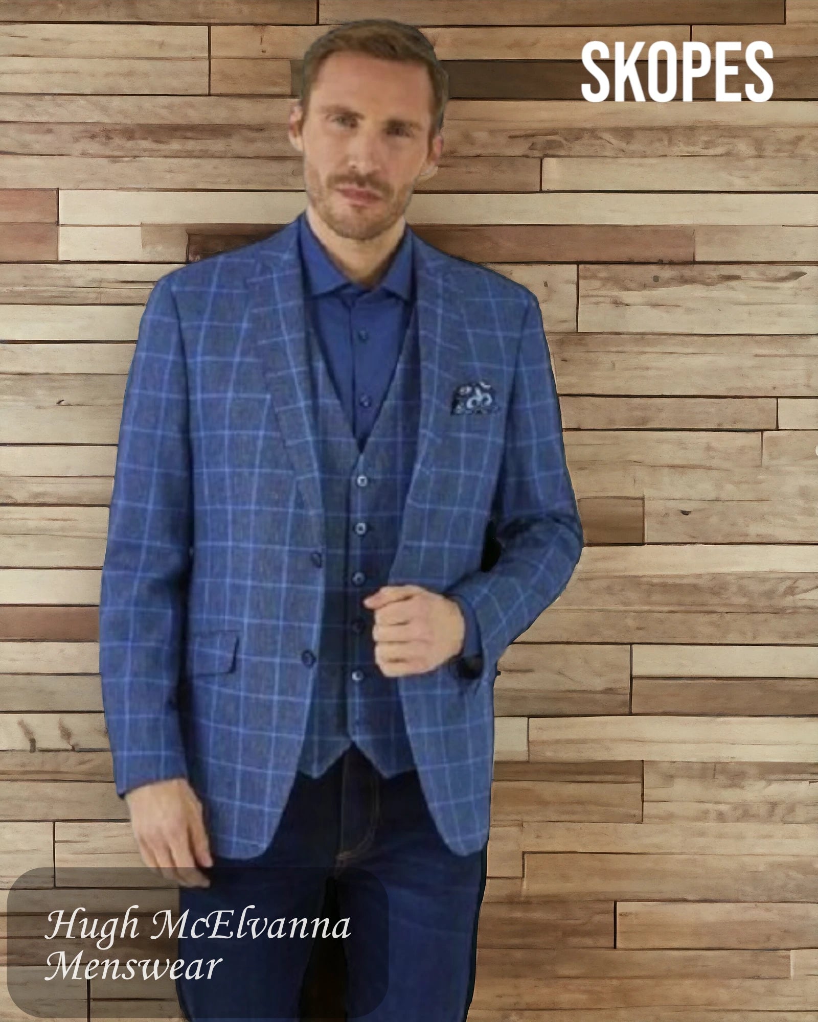 Skopes TREVOR Navy Check Blazer Style MM4051 - Hugh McElvanna Menswear 