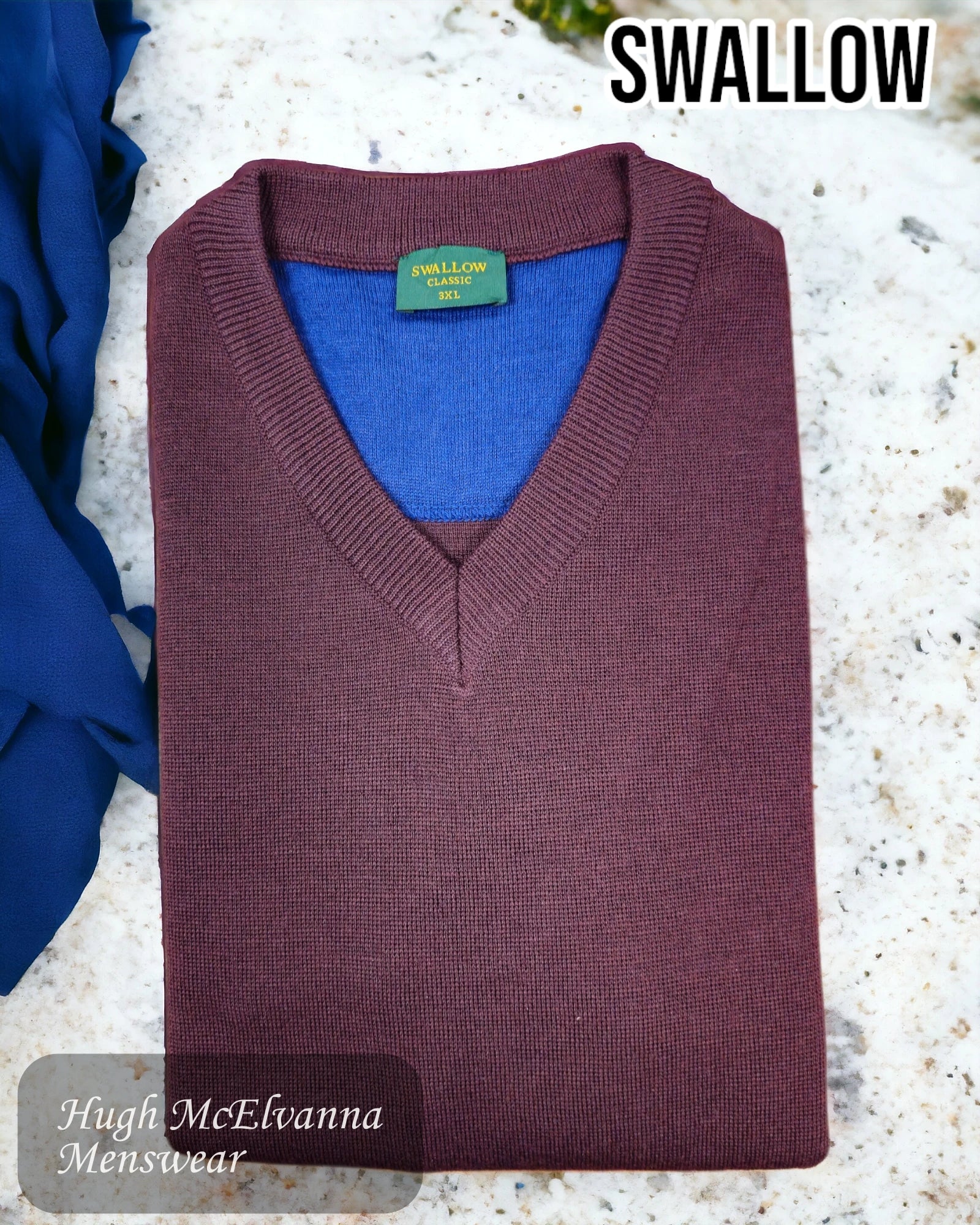 Swallow Wine V-Neck Sweater - Hugh McElvanna Menswear 