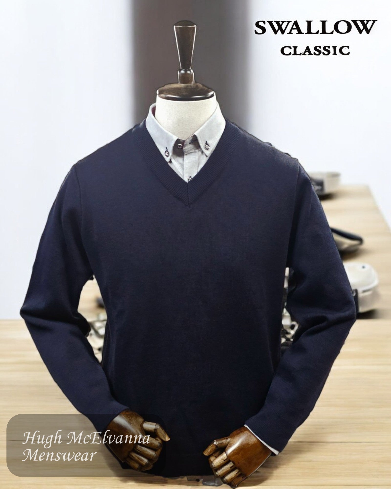 Swallow V-Neck Sweater - Hugh McElvanna Menswear 