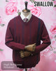 Swallow V-Neck Wine Pullover - AW22.07