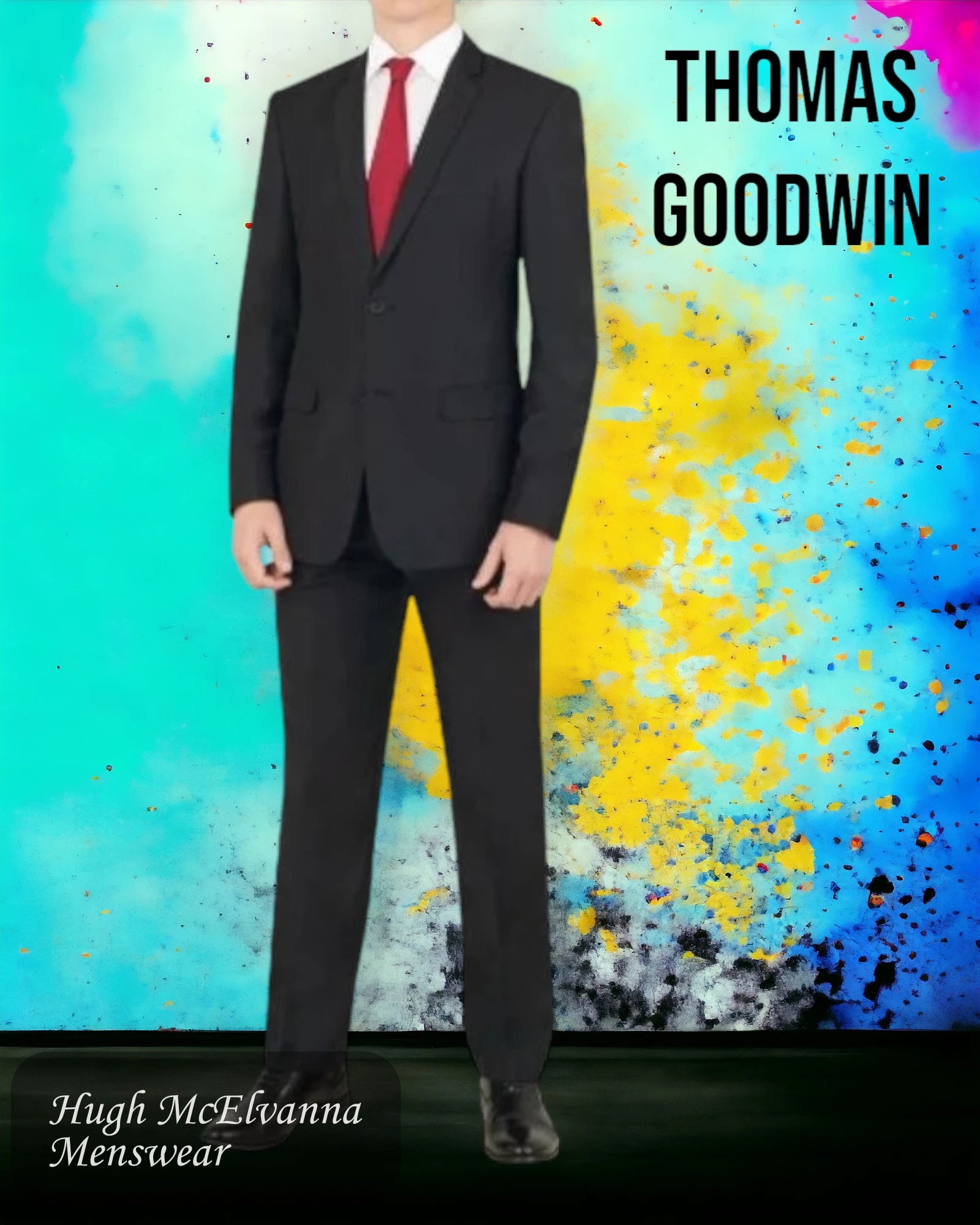 Men's Fashion Black 2Pc Suit by Thomas Goodwin Style: 3323604 - Hugh McElvanna Menswear 